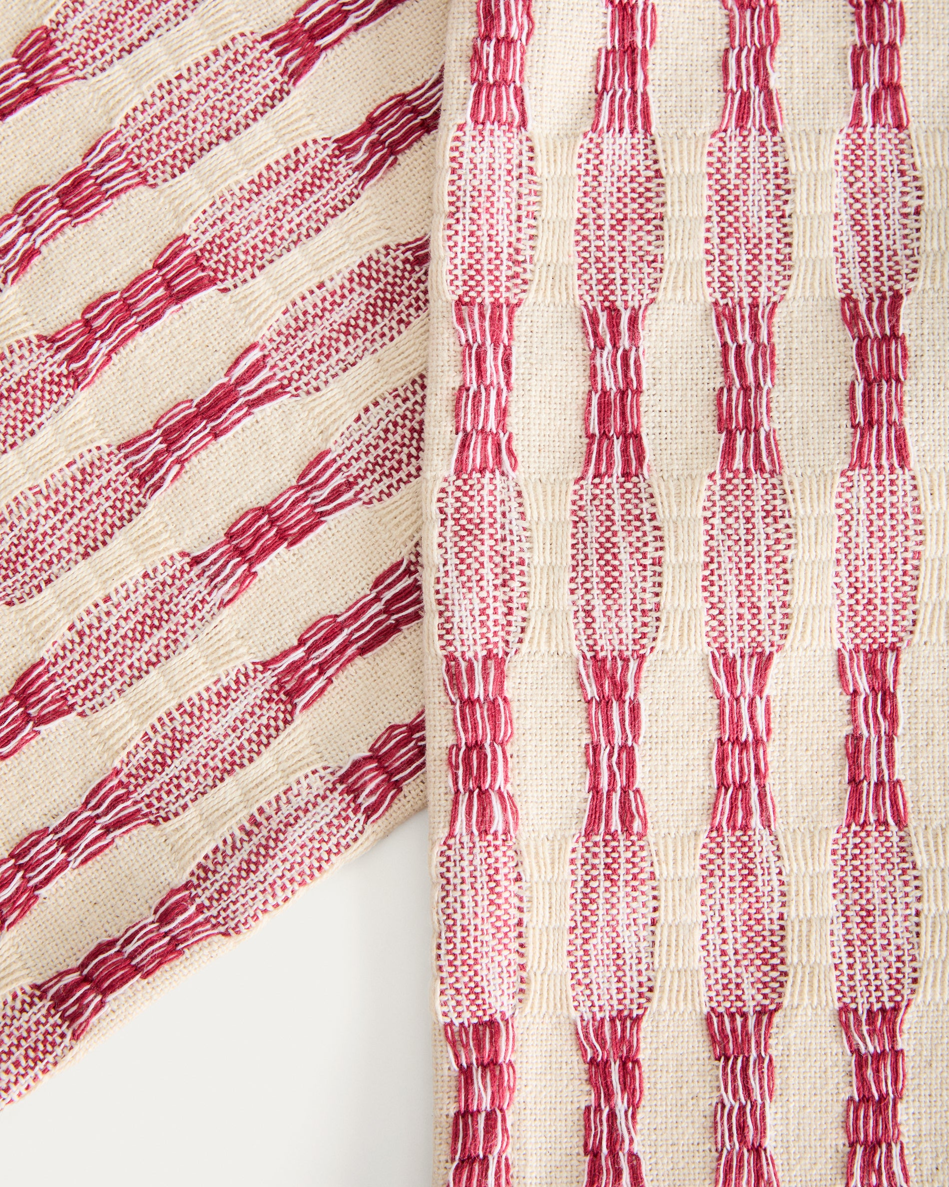 Coren set of 2 placemats in contrasting red 100% cotton jacquard 35 x 50cm - Detail