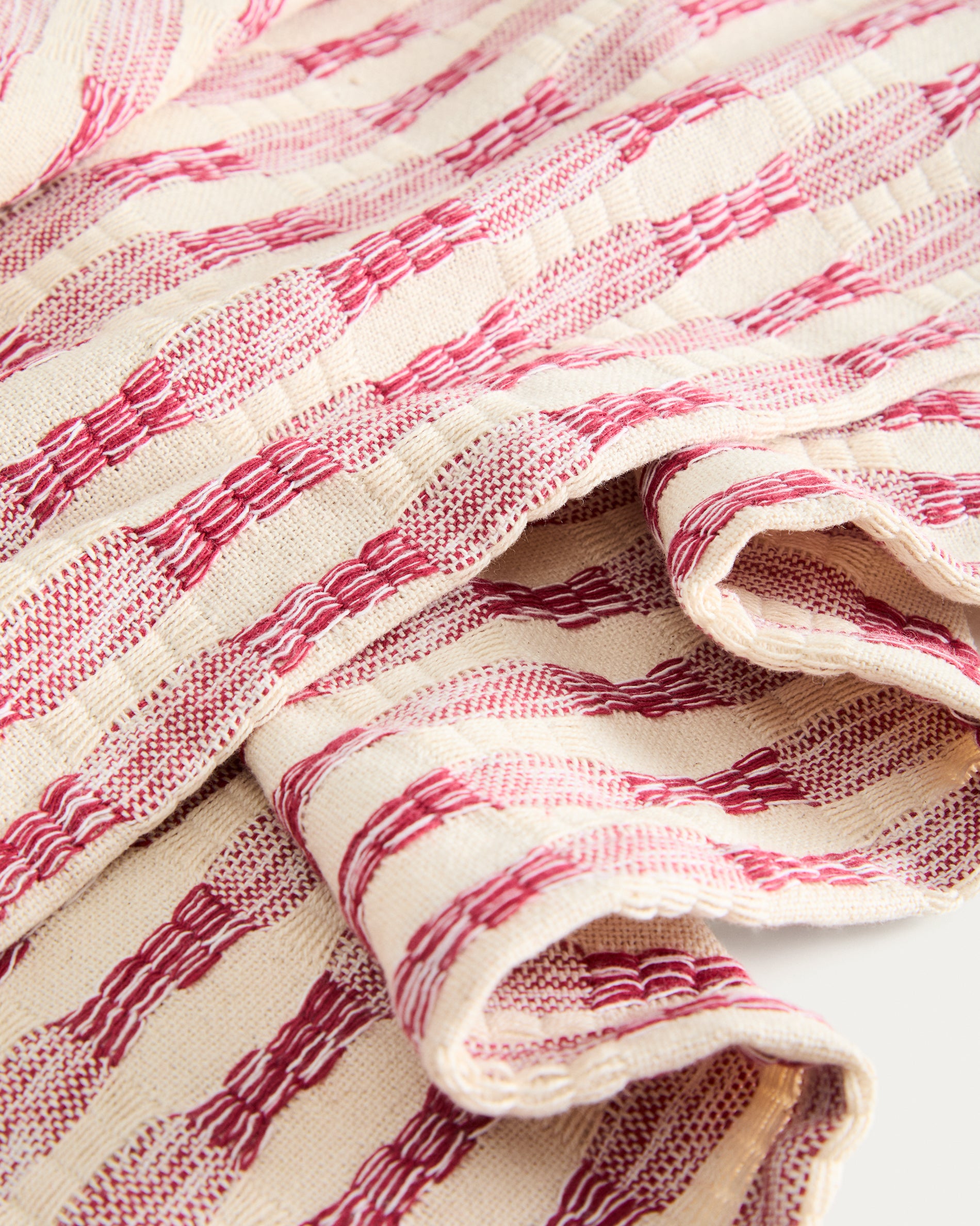 Coren set of 2 placemats in contrasting red 100% cotton jacquard 35 x 50cm - Detail