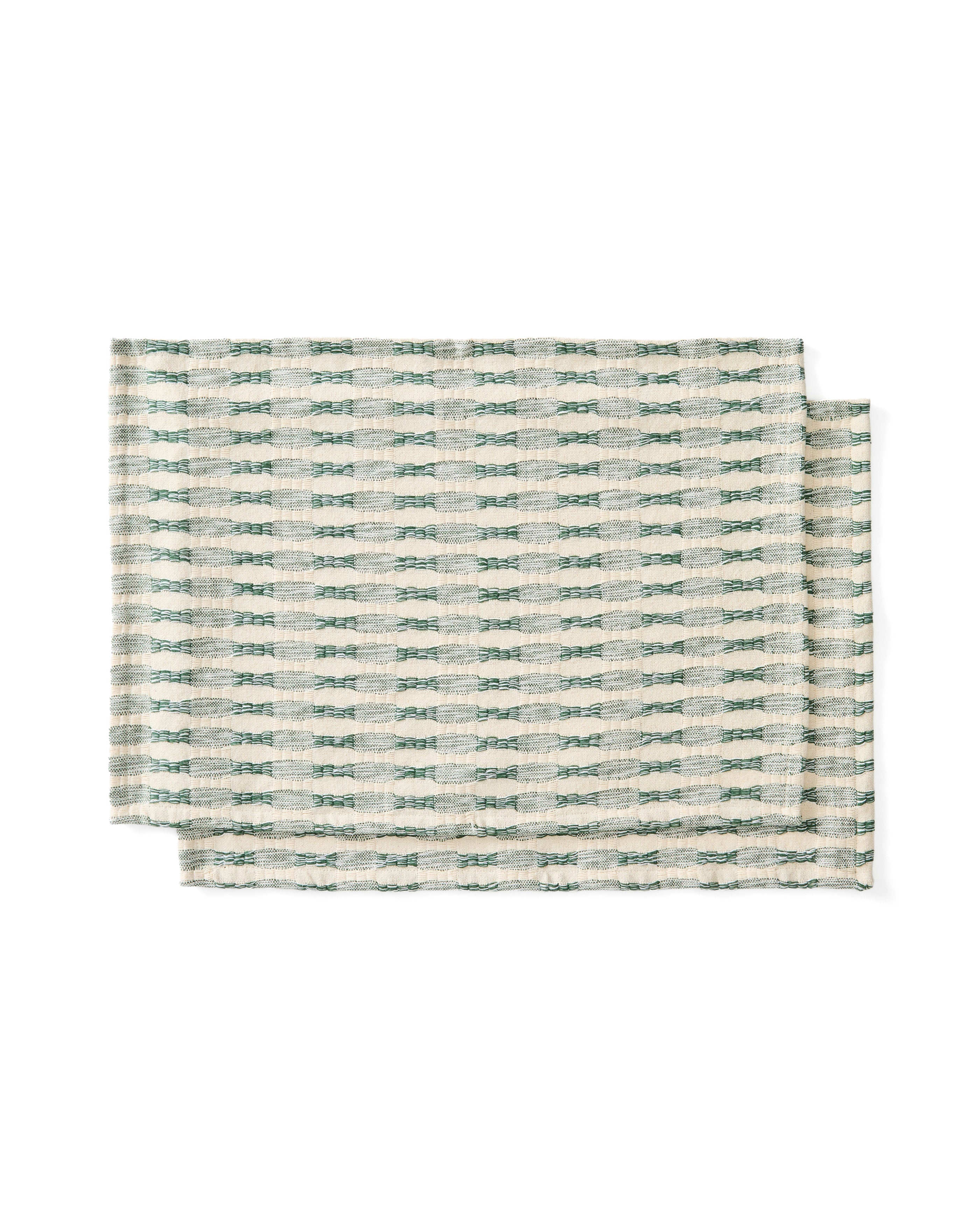 Coren set of 2 placemats in contrasting green 100% cotton jacquard 35 x 50cm - Product Image