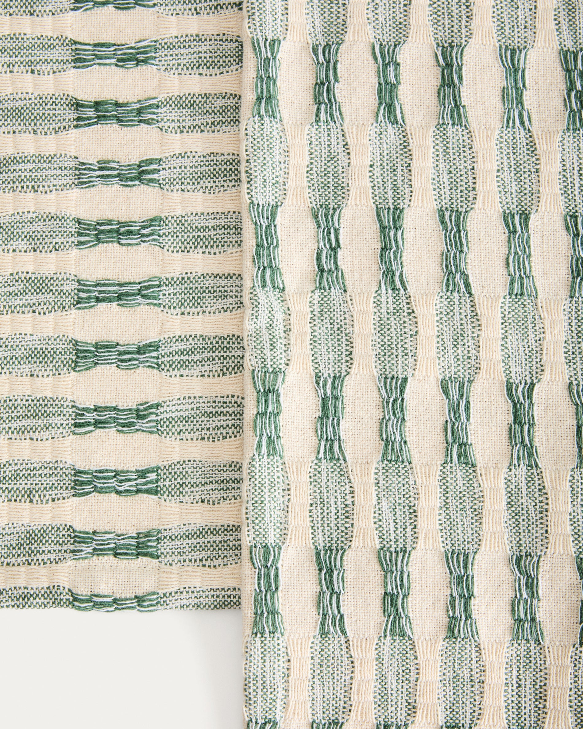Coren set of 2 placemats in contrasting green 100% cotton jacquard 35 x 50cm - Detail