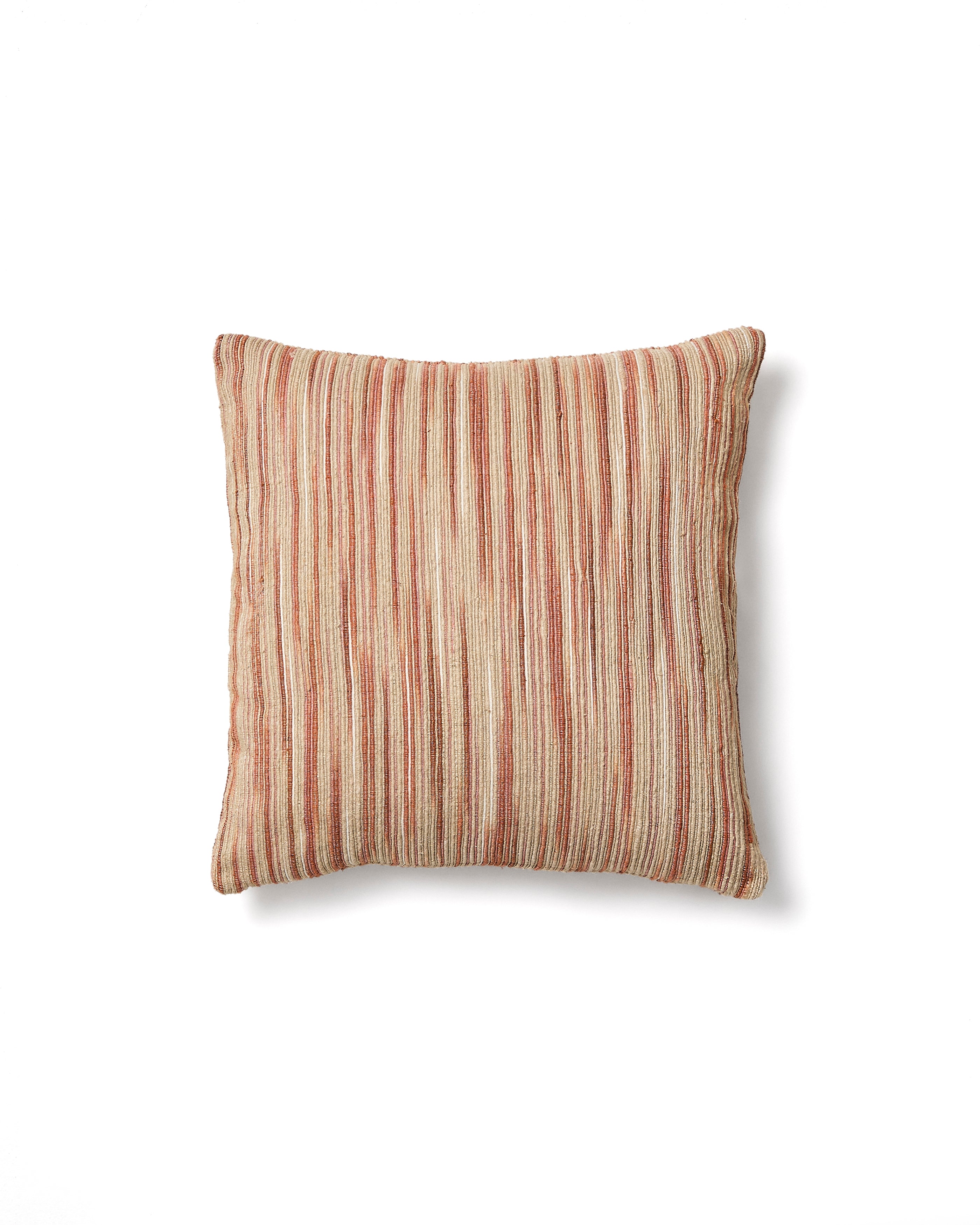 Zilora red and beige striped silk blend jacquard cushion cover 45 x 45cm - Product Image