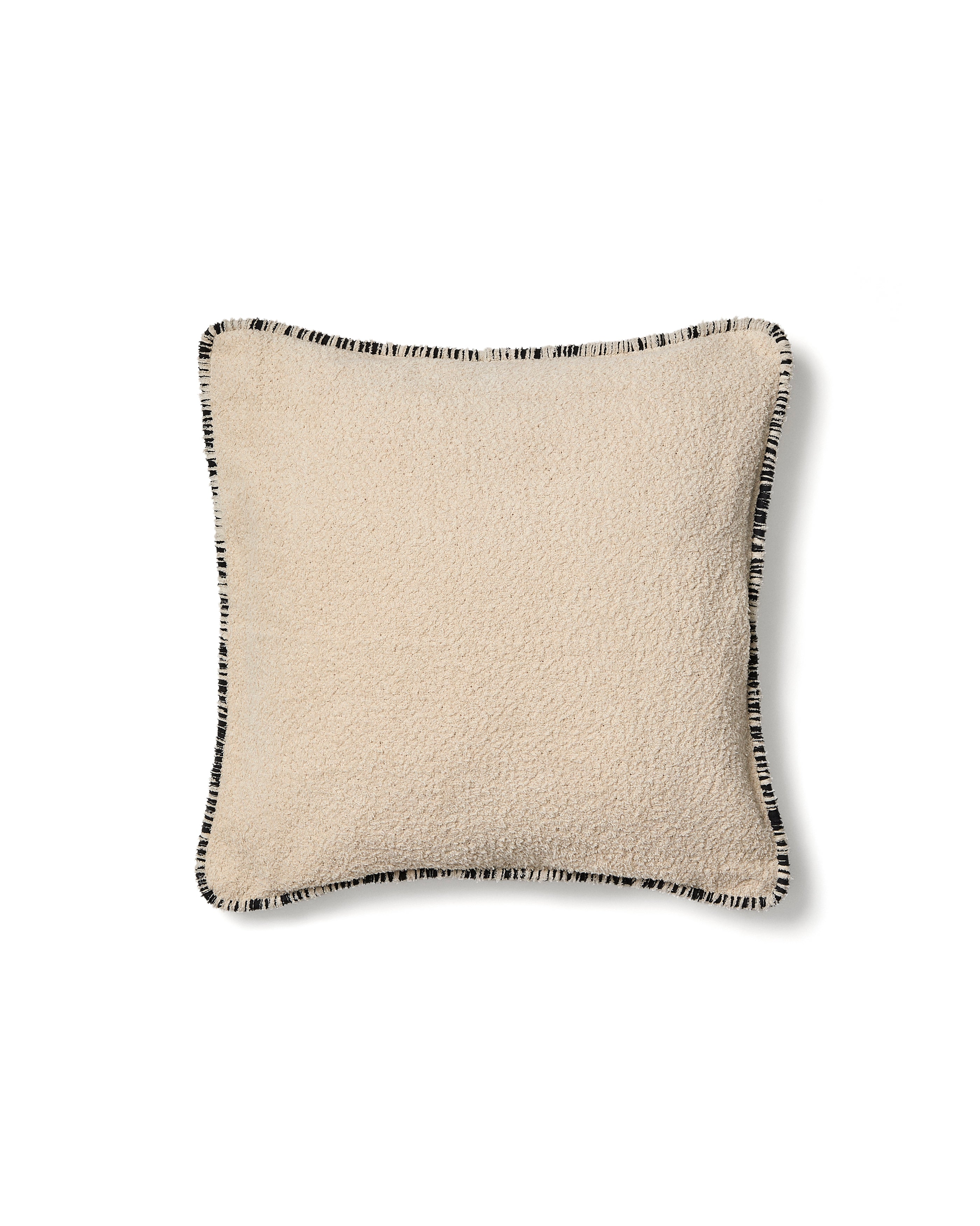 Enari beige 100% cotton cushion cover with contrasting black trim 50 x 50cm - Product Image