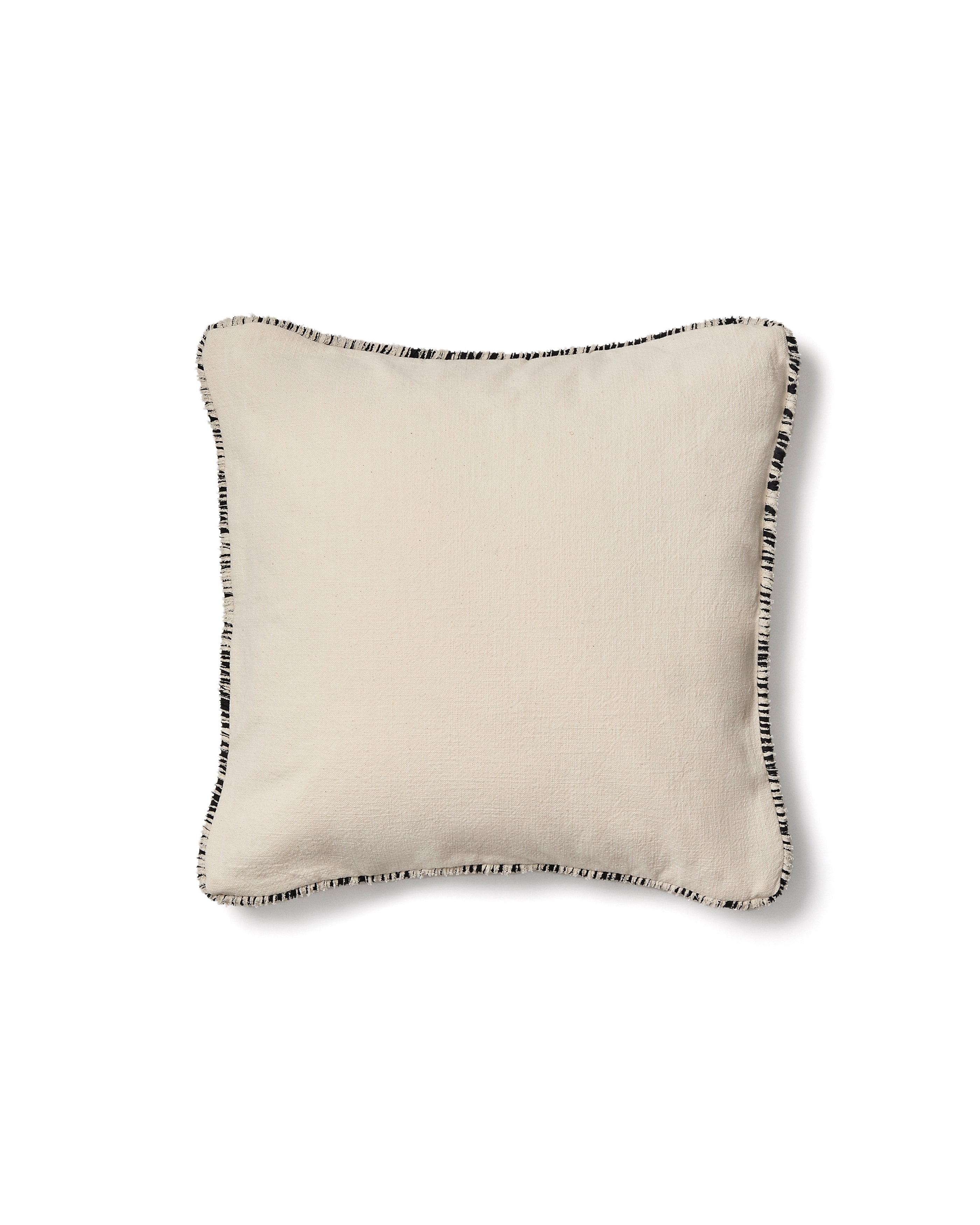 Enari beige 100% cotton cushion cover with contrasting black trim 50 x 50cm - Product Image