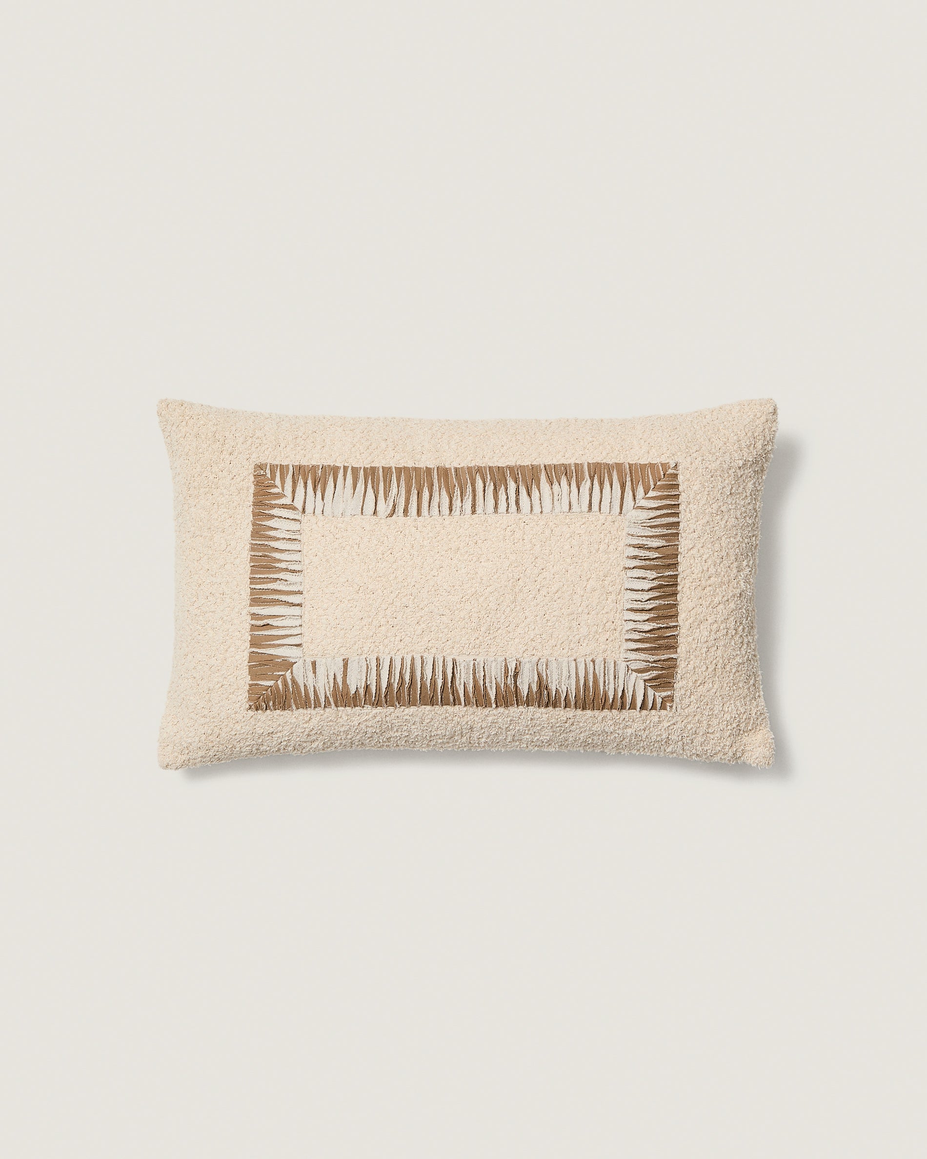 Enari beige and brown cotton cushion cover 50 x 30cm - Product View