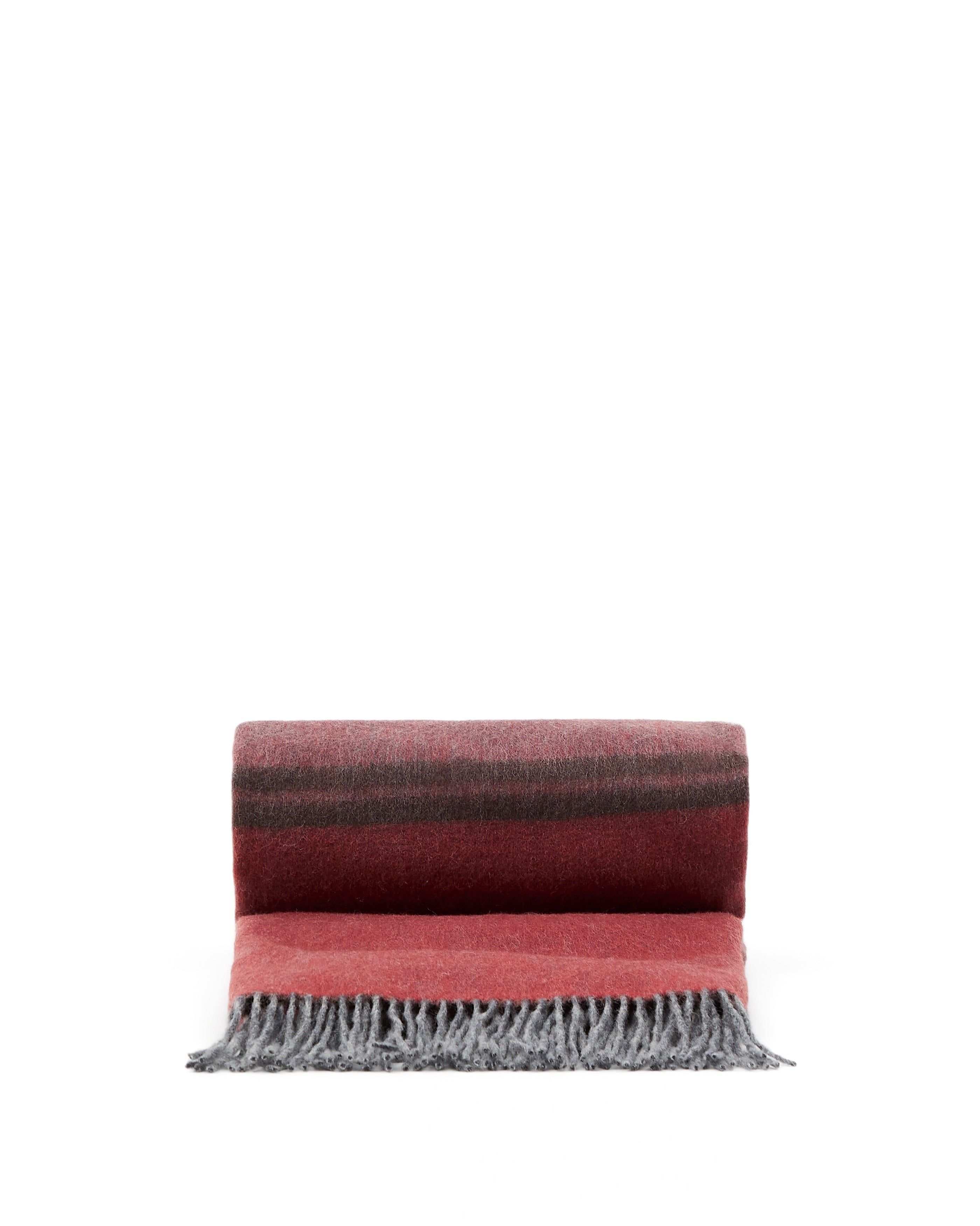 Zunara multicoloured double-sided wool blend blanket with fringing 170 x 130cm - Product Image