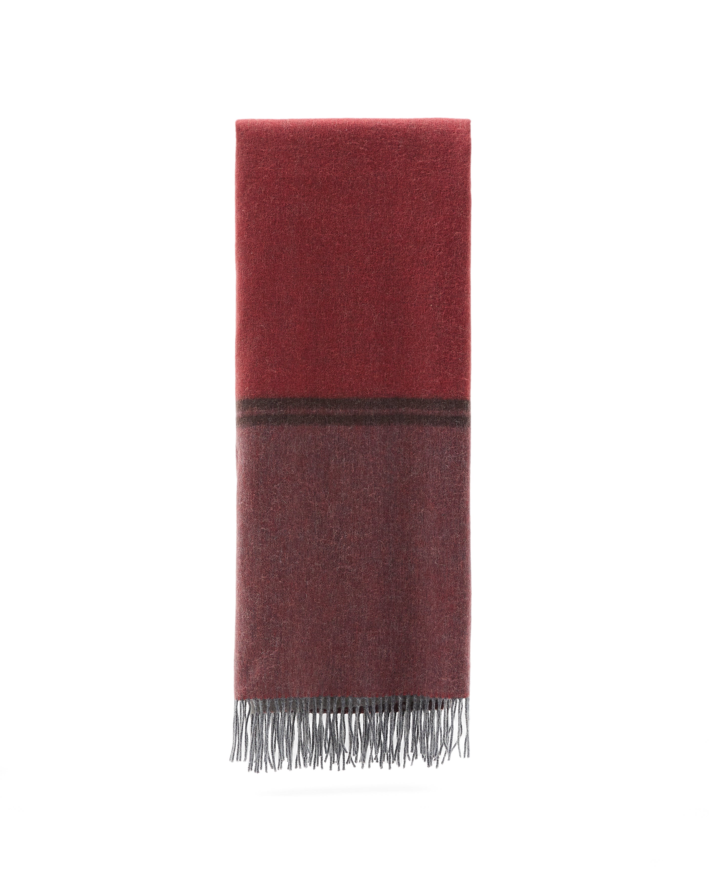 Zunara multicoloured double-sided wool blend blanket with fringing 170 x 130cm - Product Image