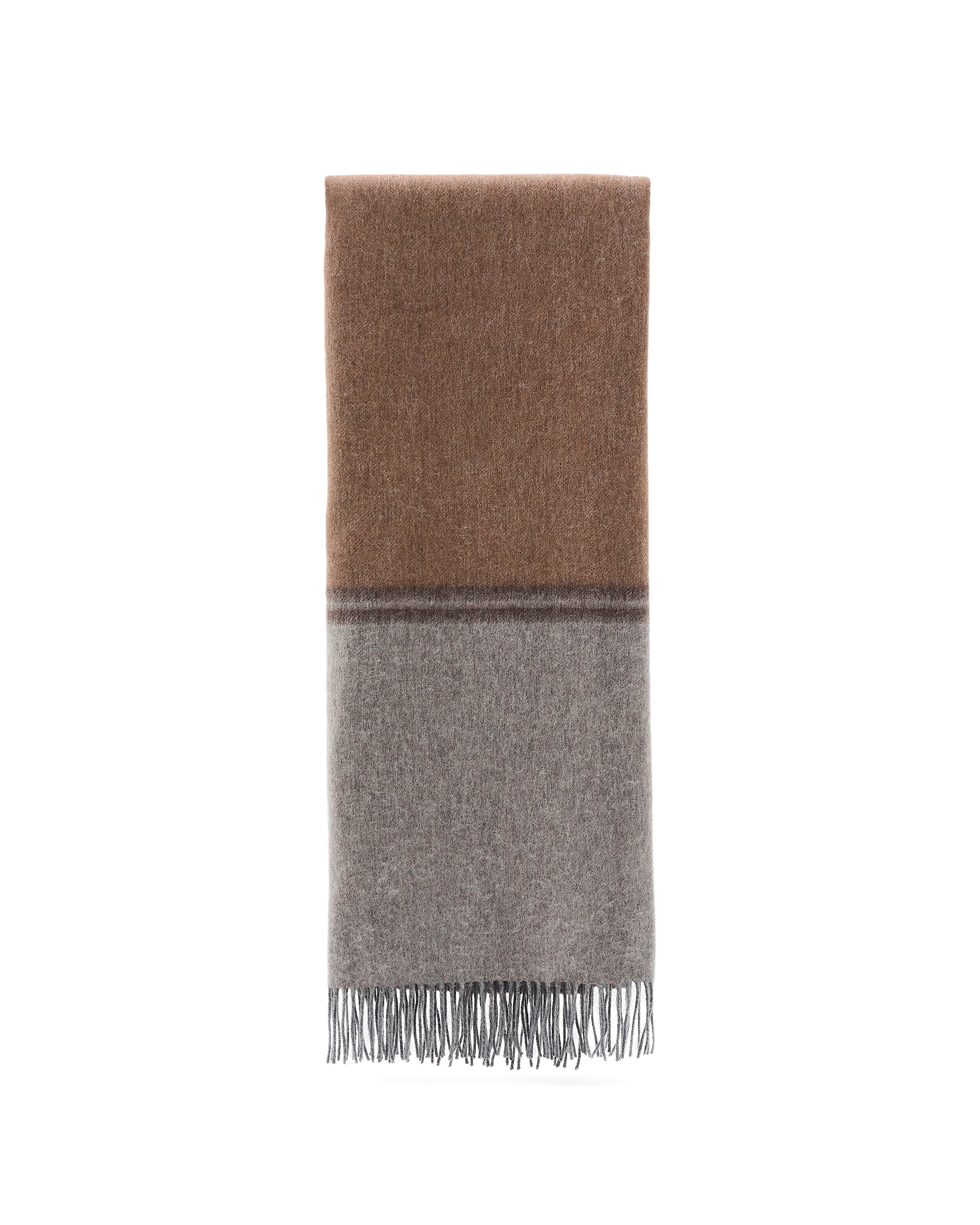 Zunara multicoloured double-sided wool blend blanket with fringing 170 x 130cm - Product Image