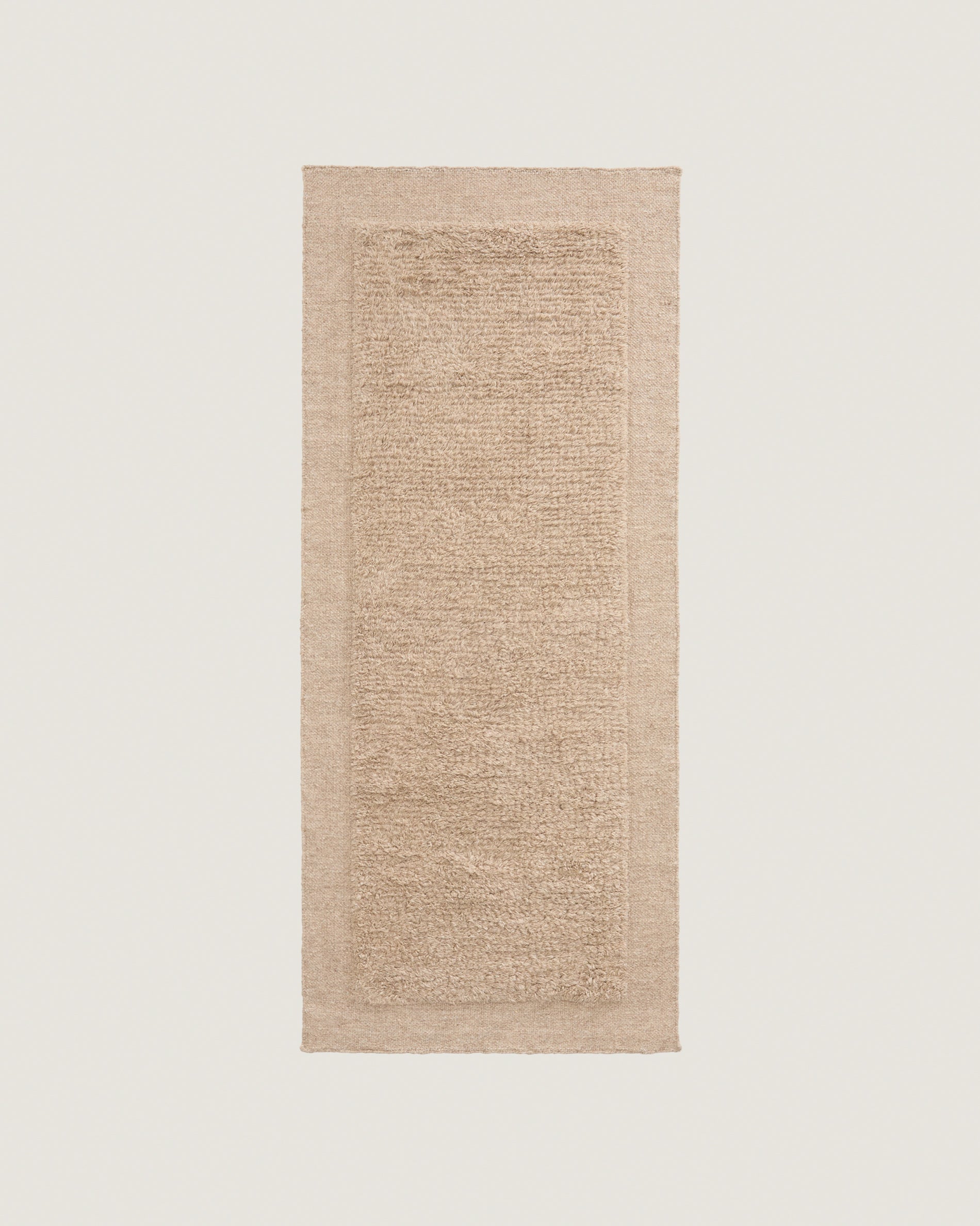 Marely beige wool runner rug 200 x 80cm - Product View