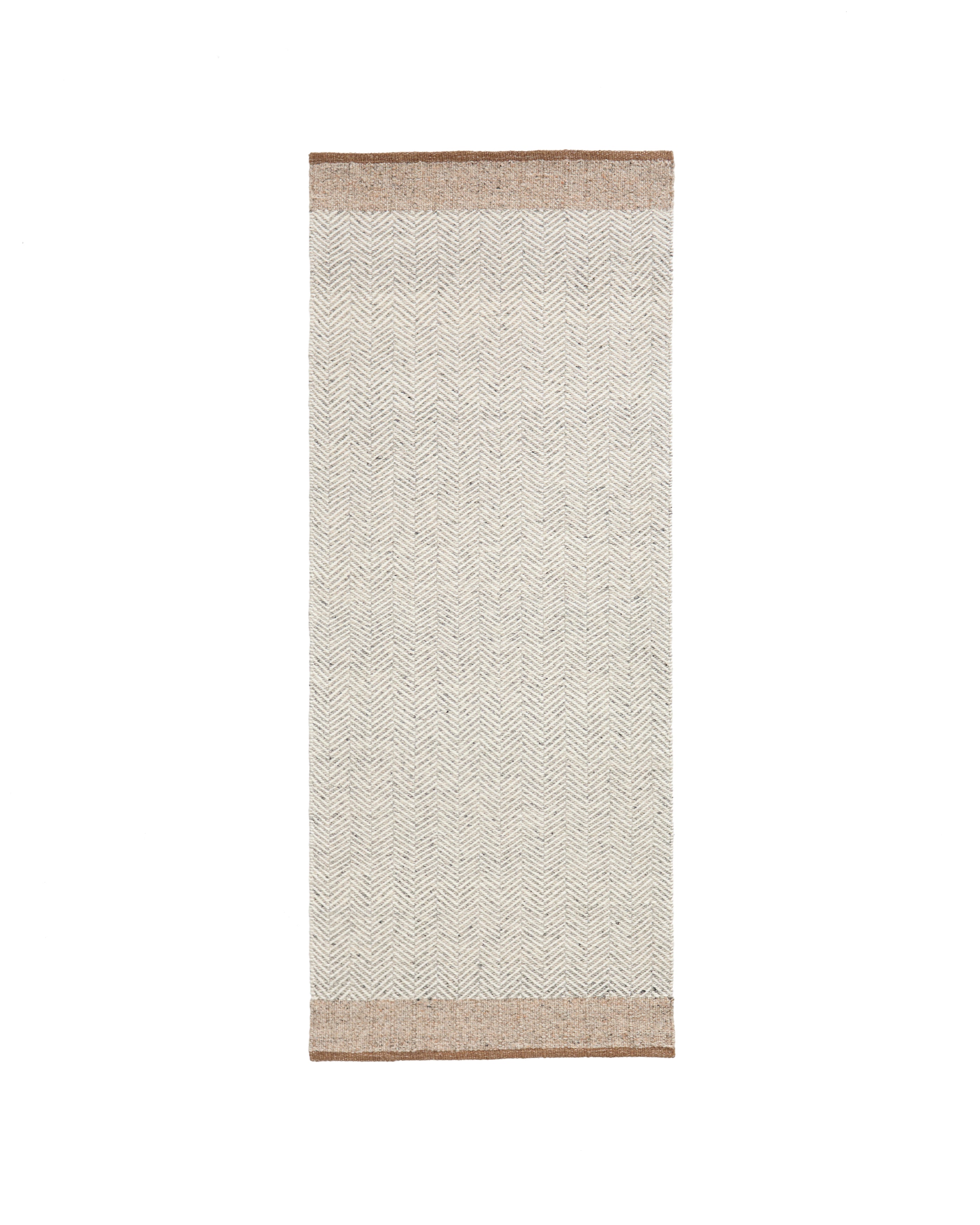 Nifelia beige wool jacquard runner rug 200 x 80cm - Product Image