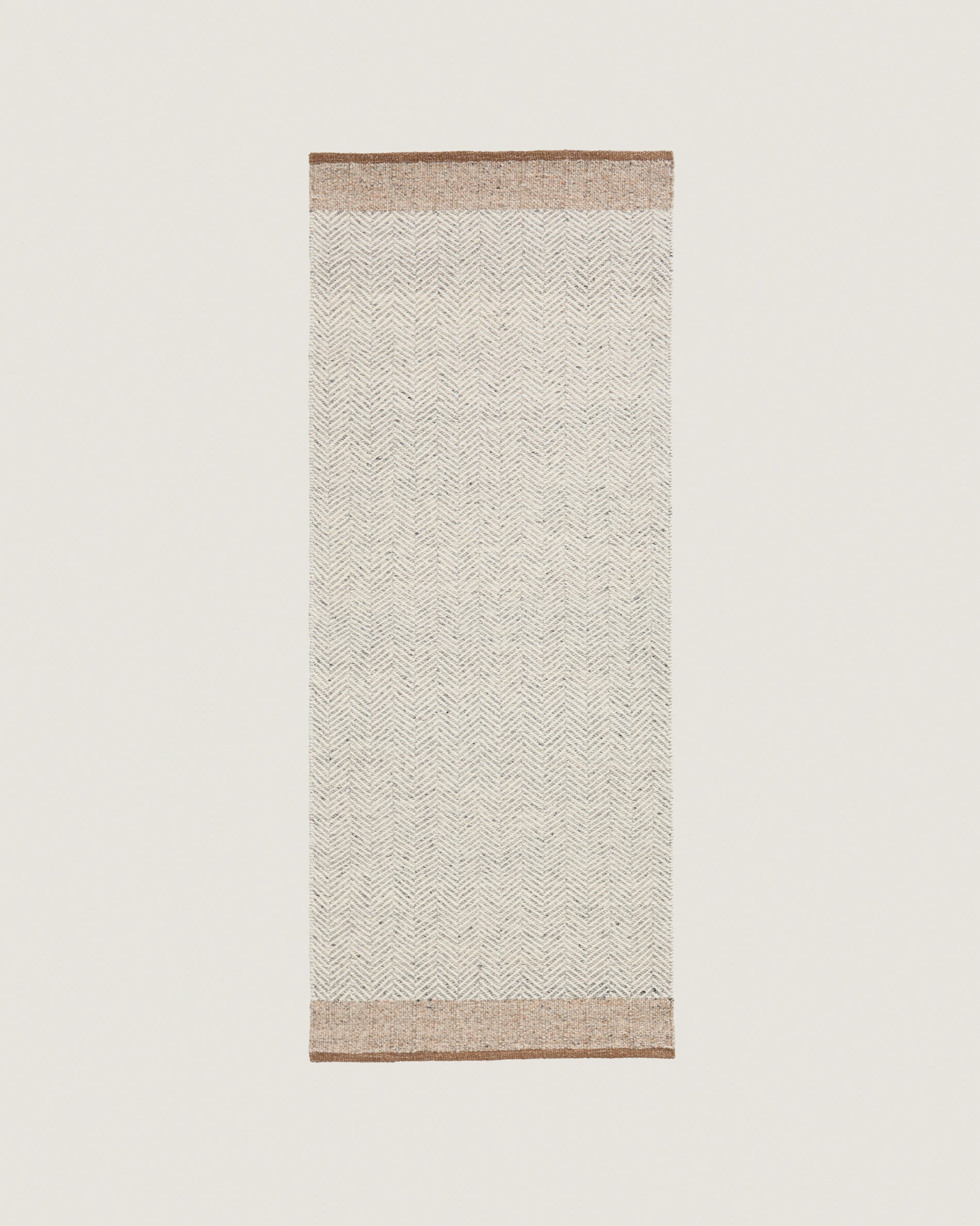 Nifelia beige wool jacquard runner rug 200 x 80cm - Product View