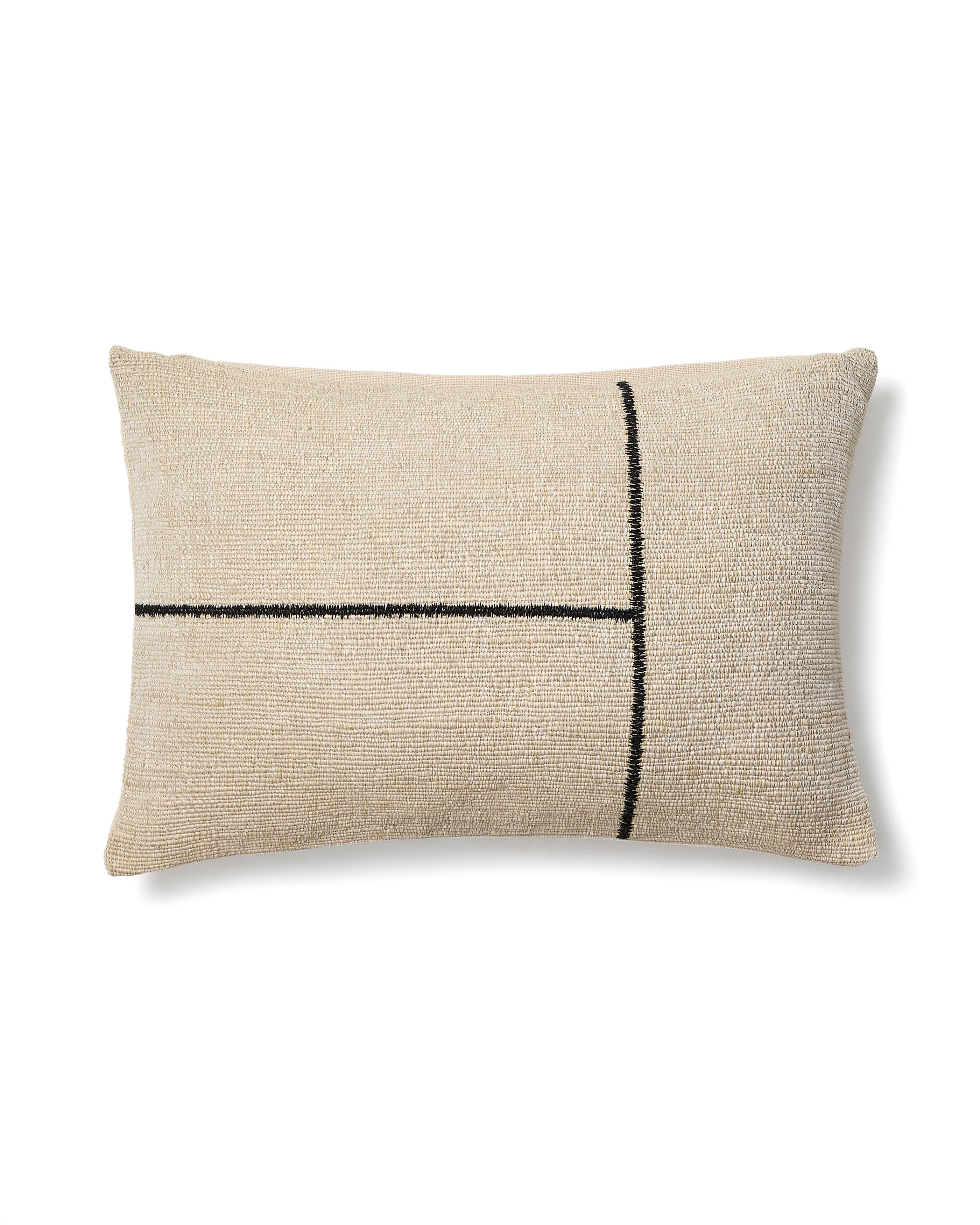 Anvera beige viscose jacquard cushion cover with yellow contrasting lines 40 x 60 cm - Product Image