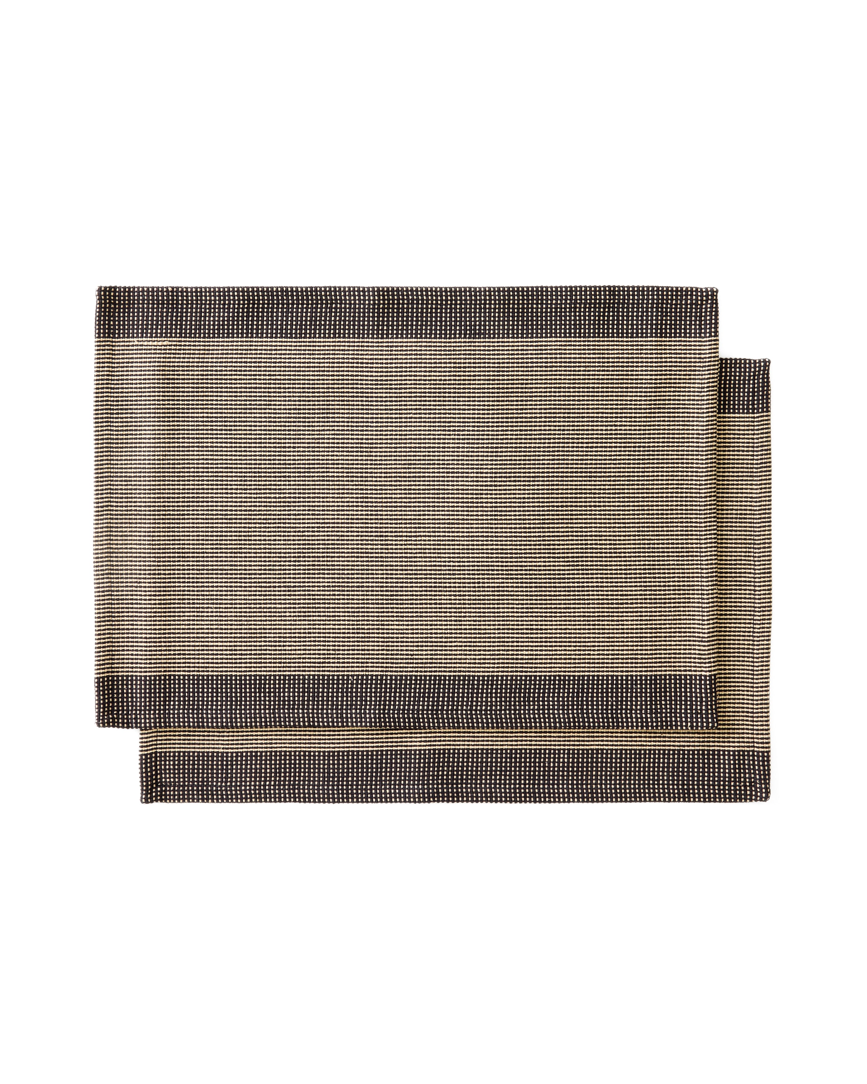Briven set of 2 black 100% cotton tablecloths 35 x 50cm - Product Image