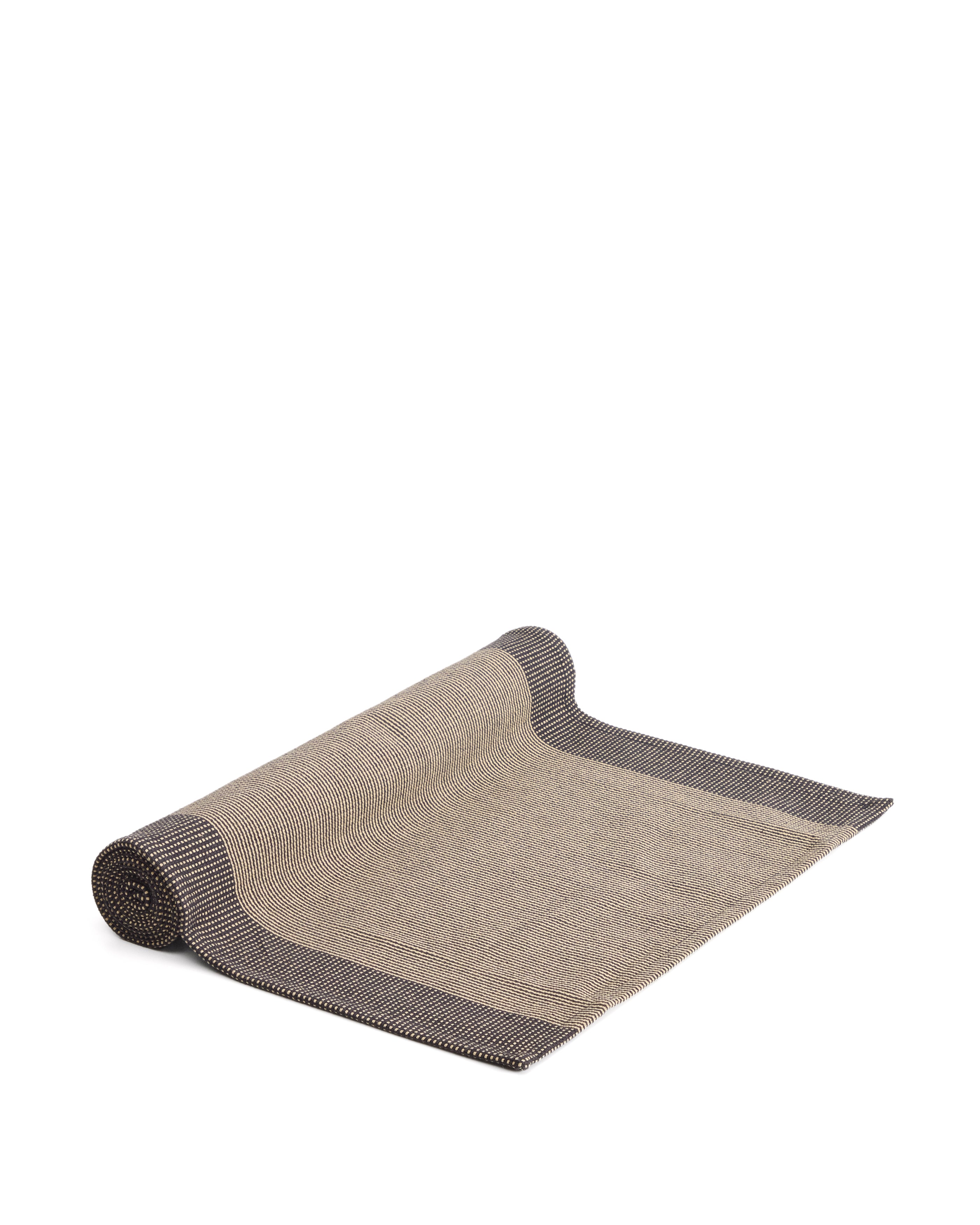 Briven black 100% cotton table runner 50 x 150cm - Product Image