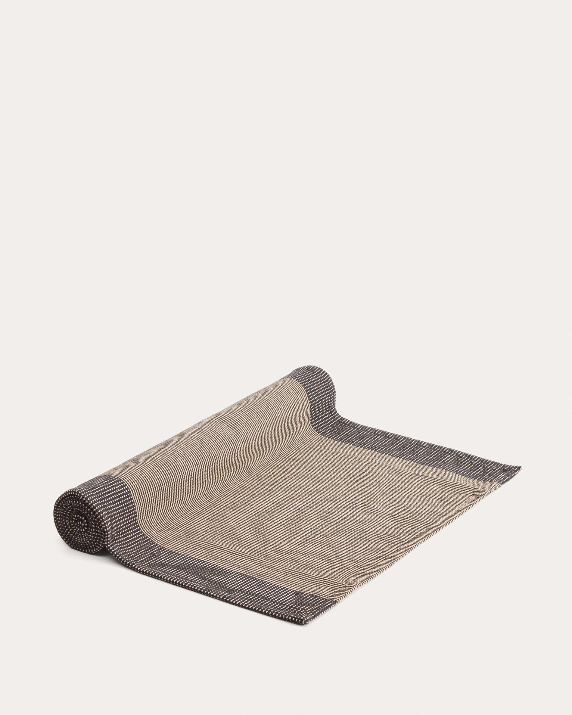 Briven black 100% cotton table runner 50 x 150cm - Product View