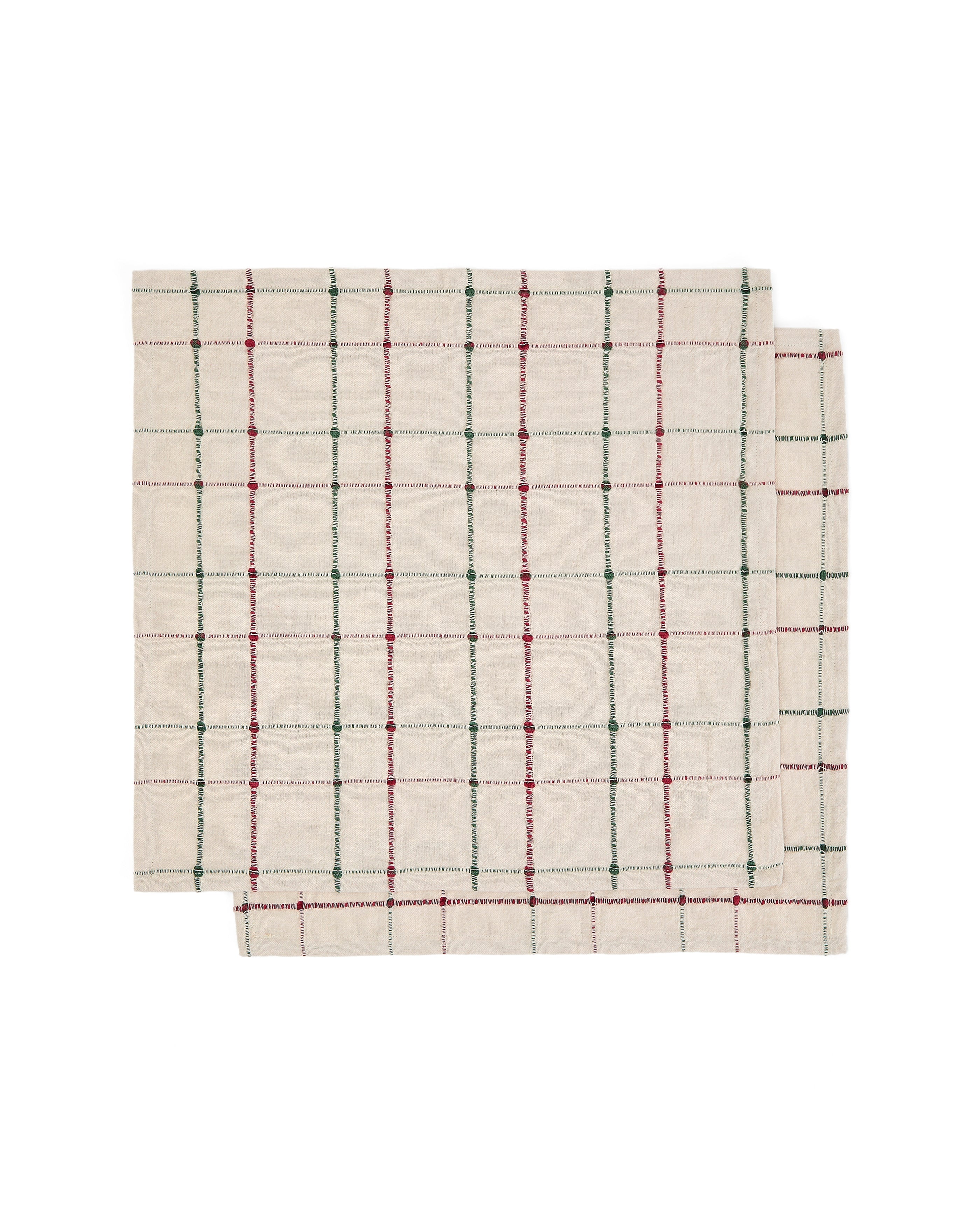 Aldelie set of 2 multicoloured 100% cotton jacquard napkins - Product Image