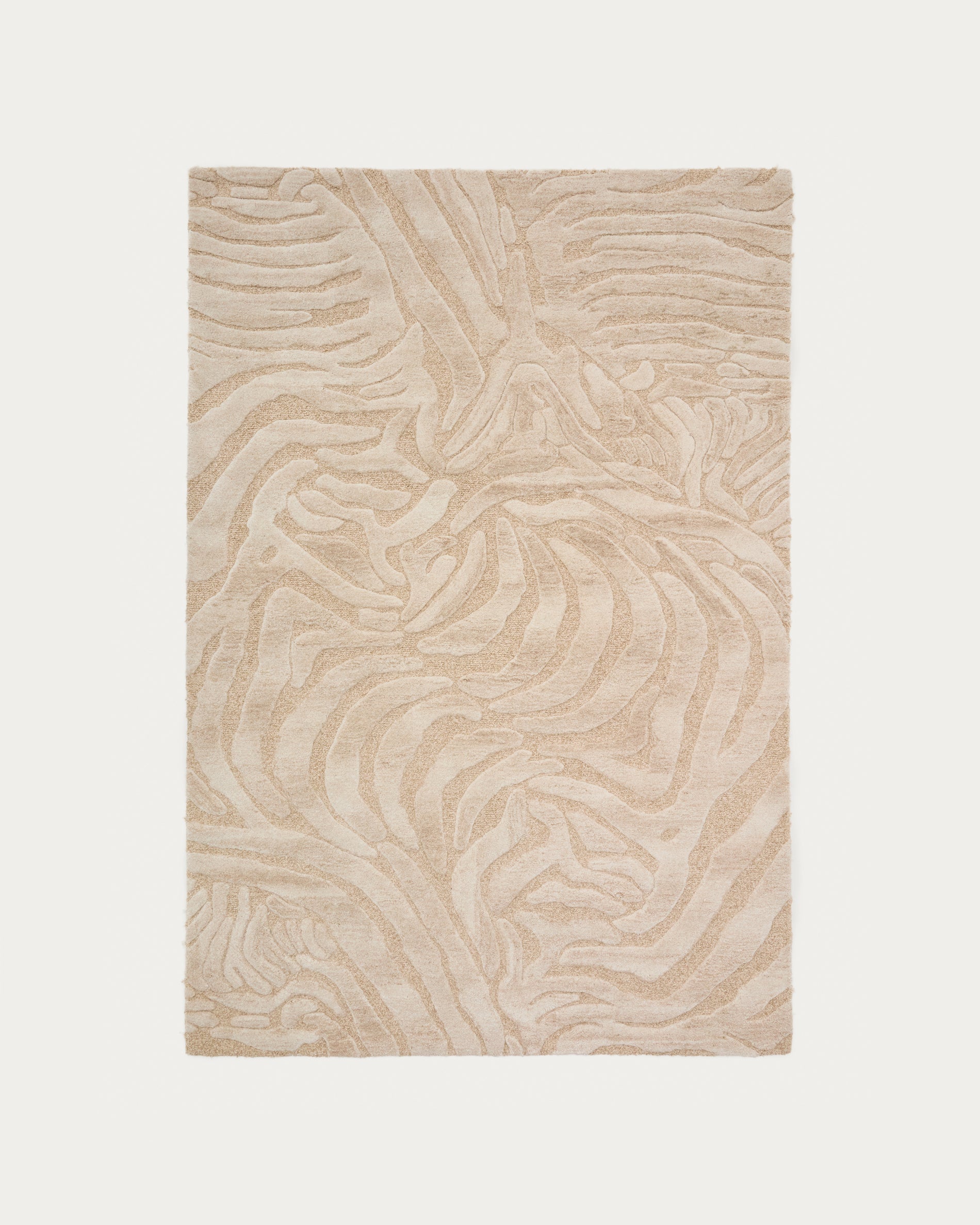 Tribet zebra jacquard wool rug 160 x 230cm - Product View