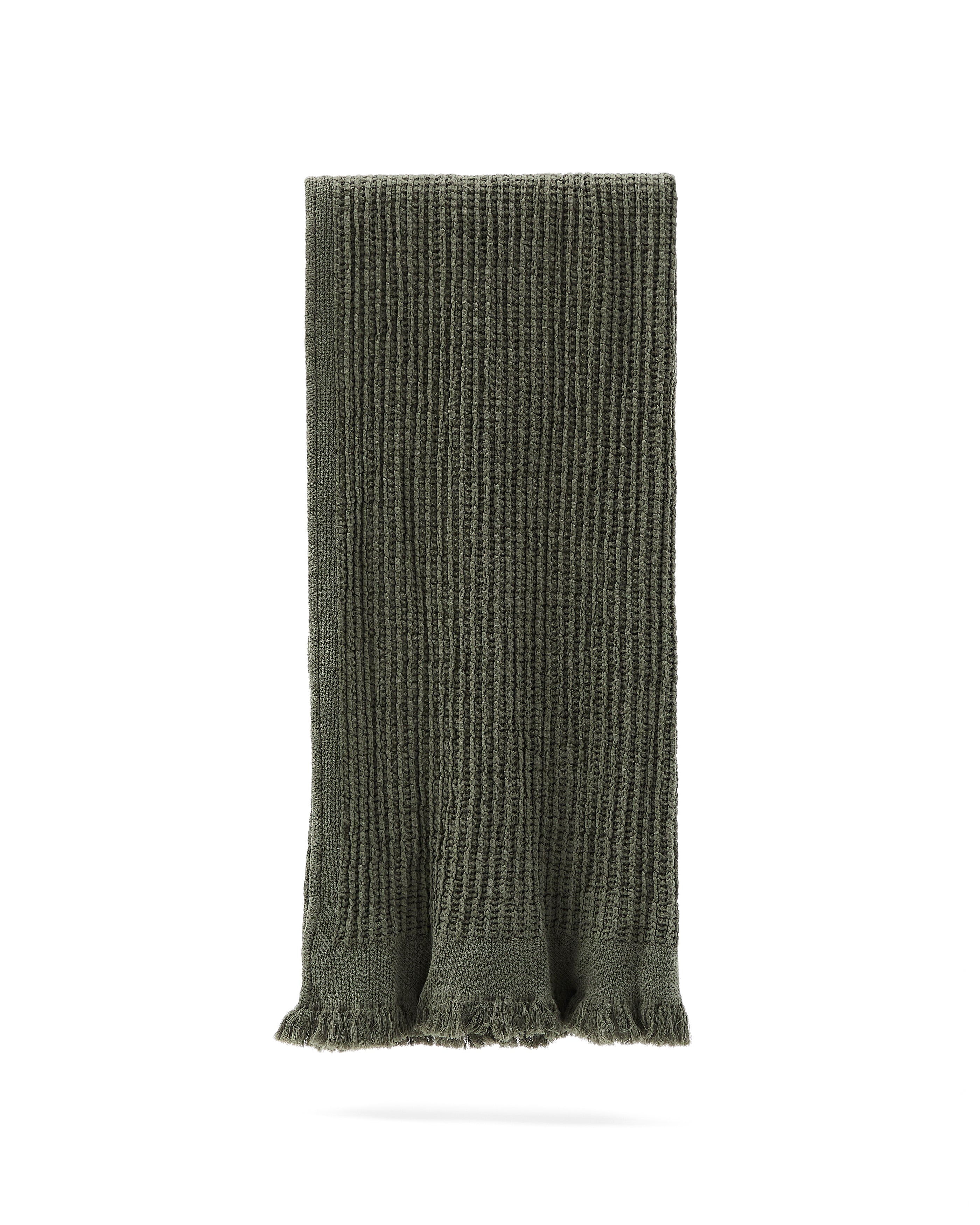Nulina 100% cotton waffle blanket in green 130 x 170 cm - Product Image