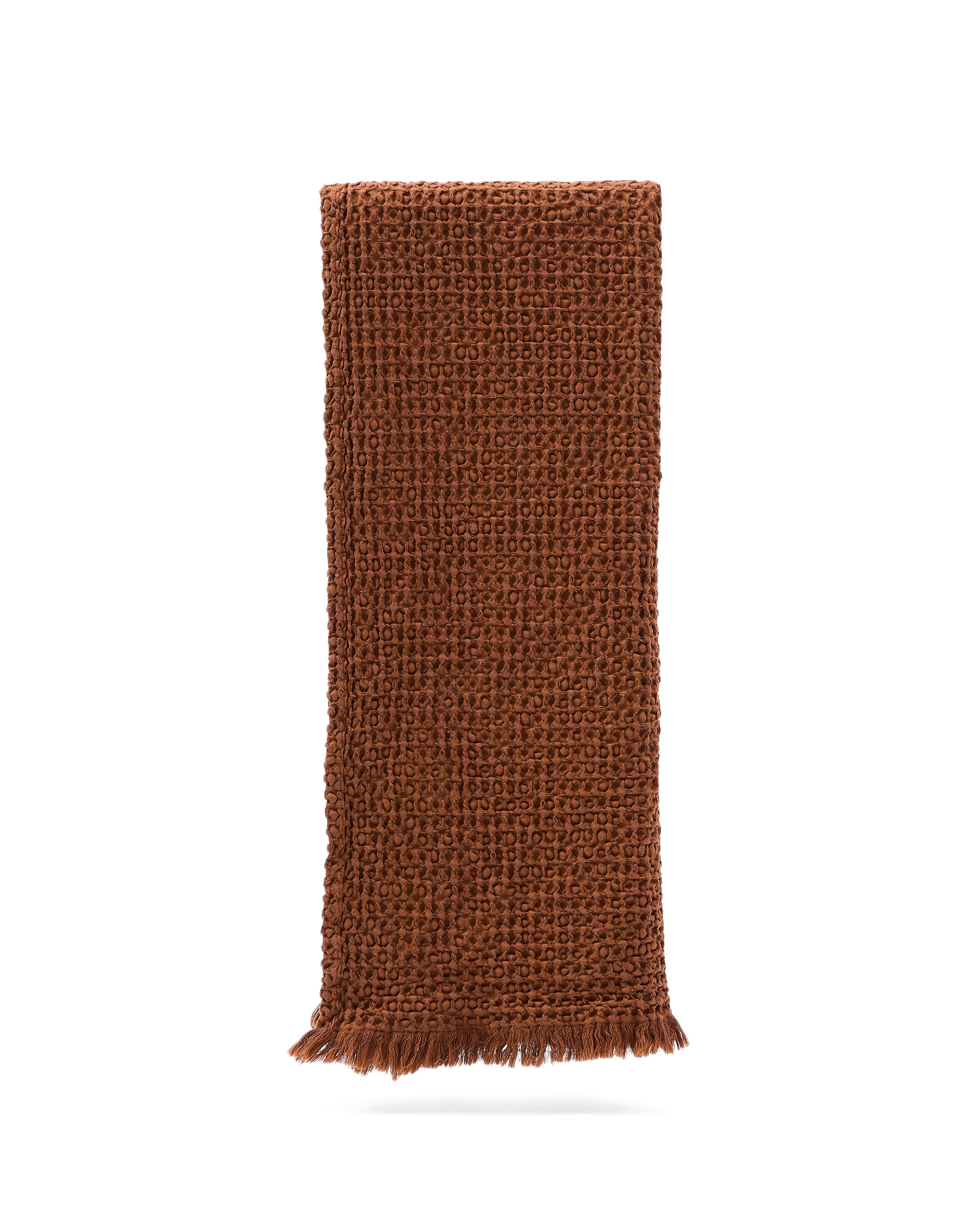Nulina 100% cotton waffle blanket in dark orange 130 x 170 cm - Product Image