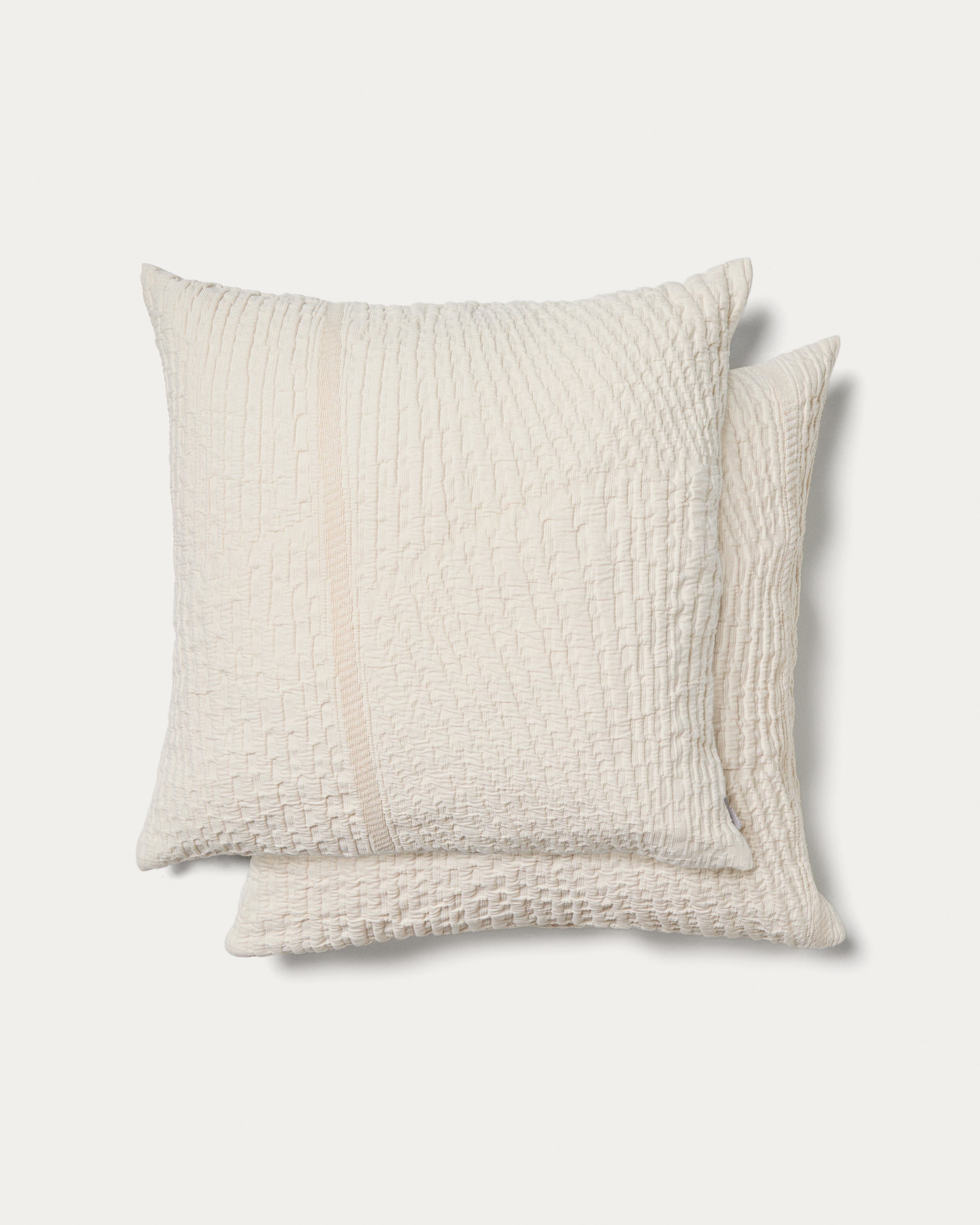Raylo set of 2 100% cotton cushion covers with structure and stripes 50 x 50 cm - Product View