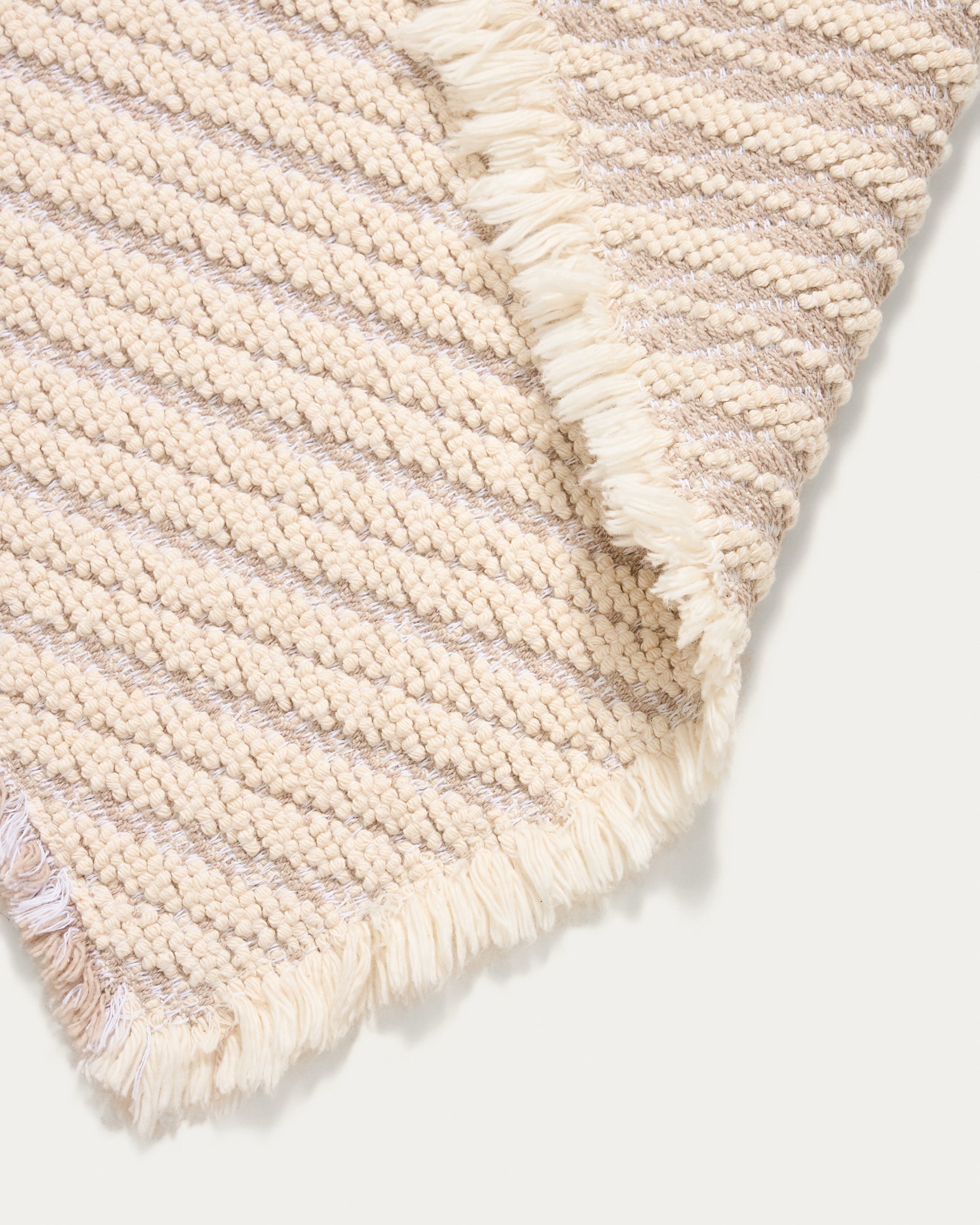 Janu bathmat in 100% cotton in diagonal structure ecru jacquard 50 x 70 cm - Detail