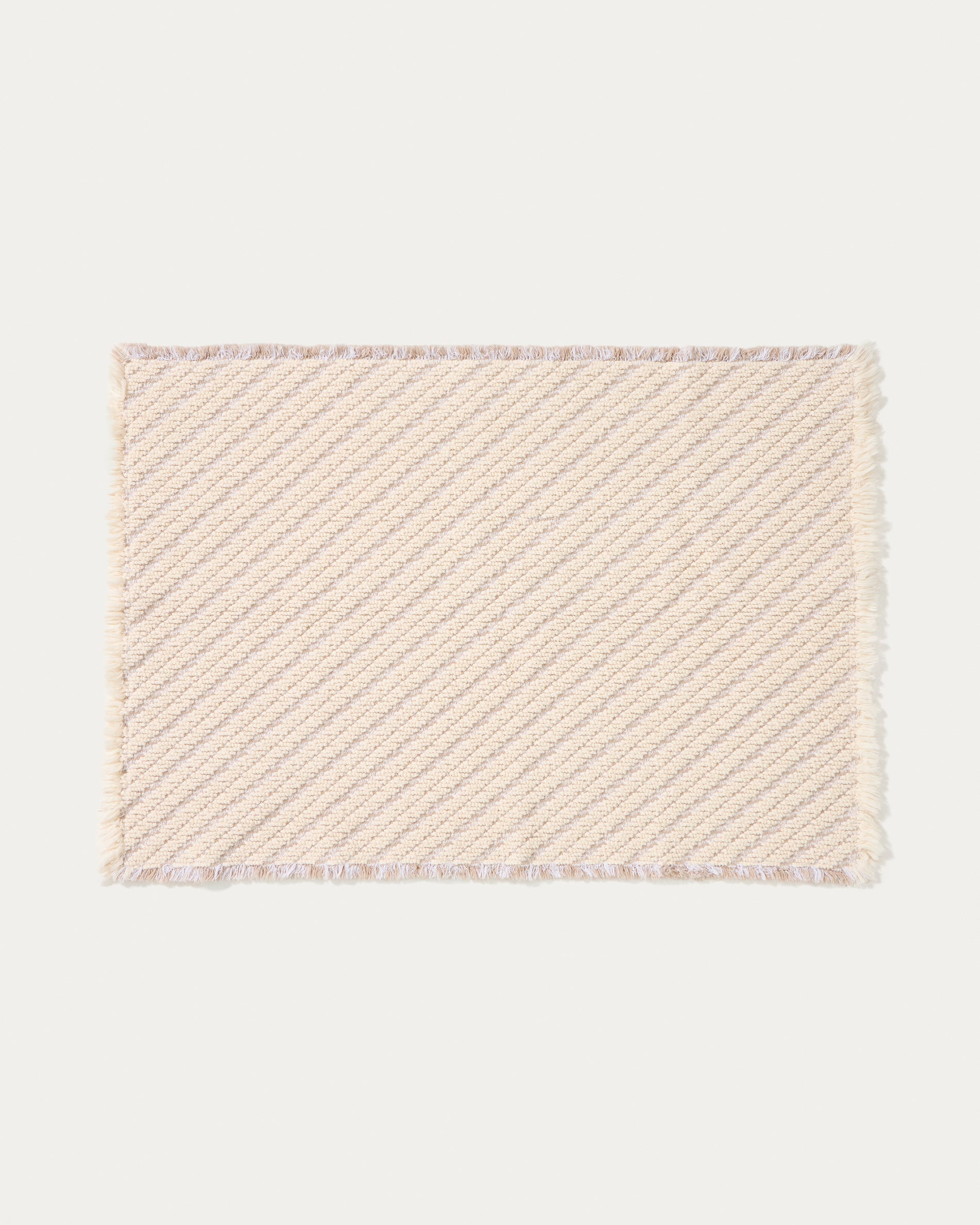 Janu bathmat in 100% cotton in diagonal structure ecru jacquard 50 x 70 cm - Product View
