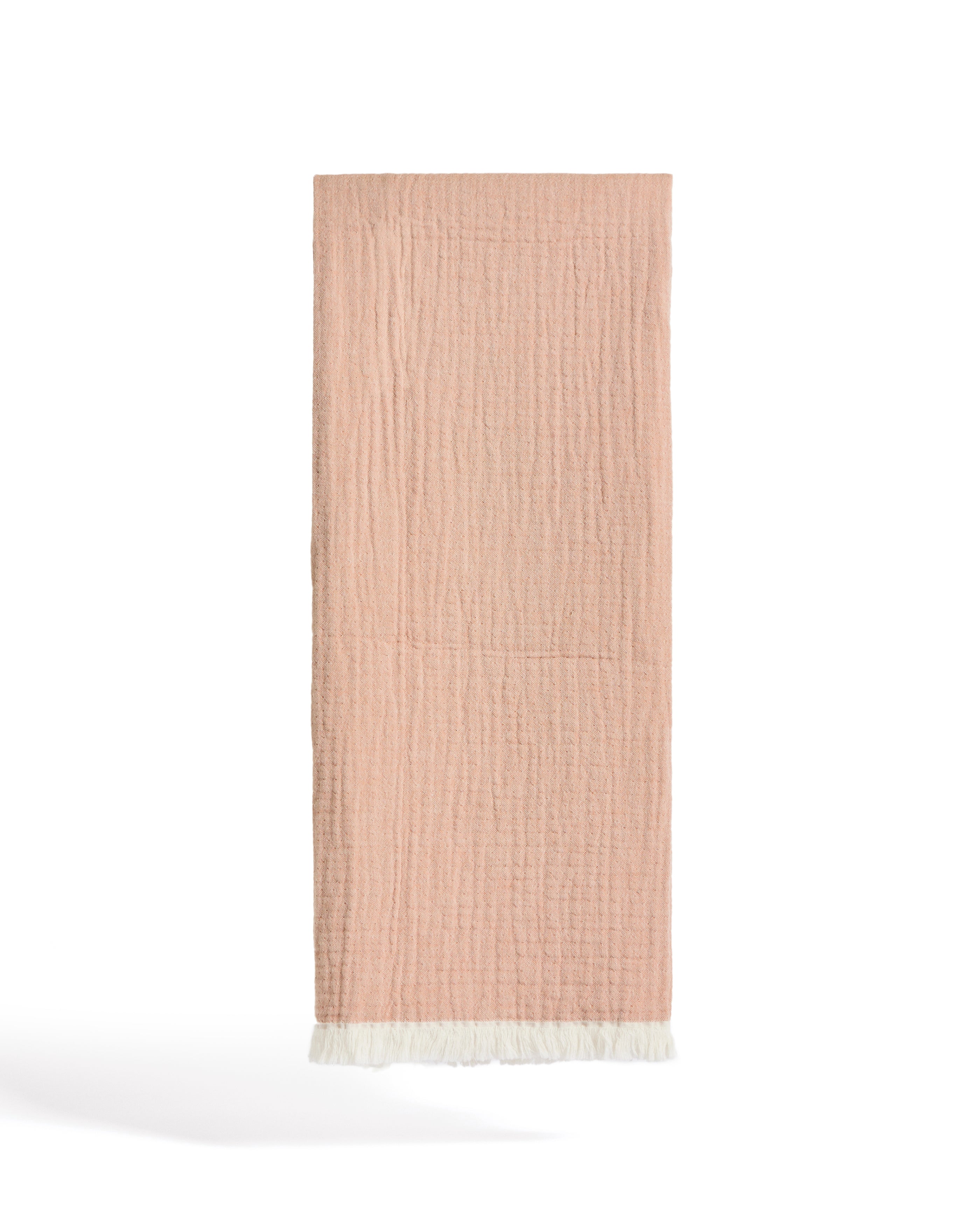 Nafine 100% cotton muslin blanket with two-toned fringe 130 x 170 cm - Product Image