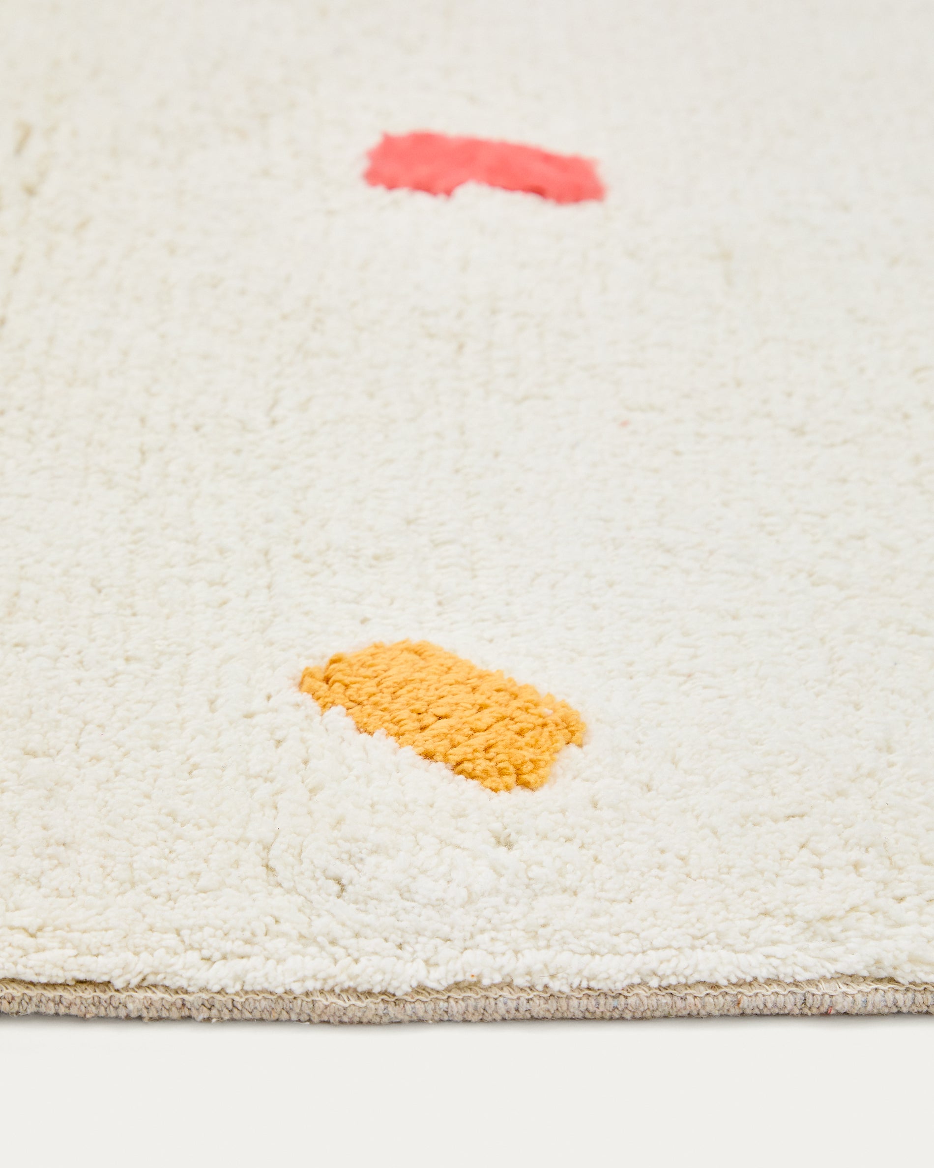 Epifania rug 100% white cotton with multicolour dots 90 x 150 cm - Detail