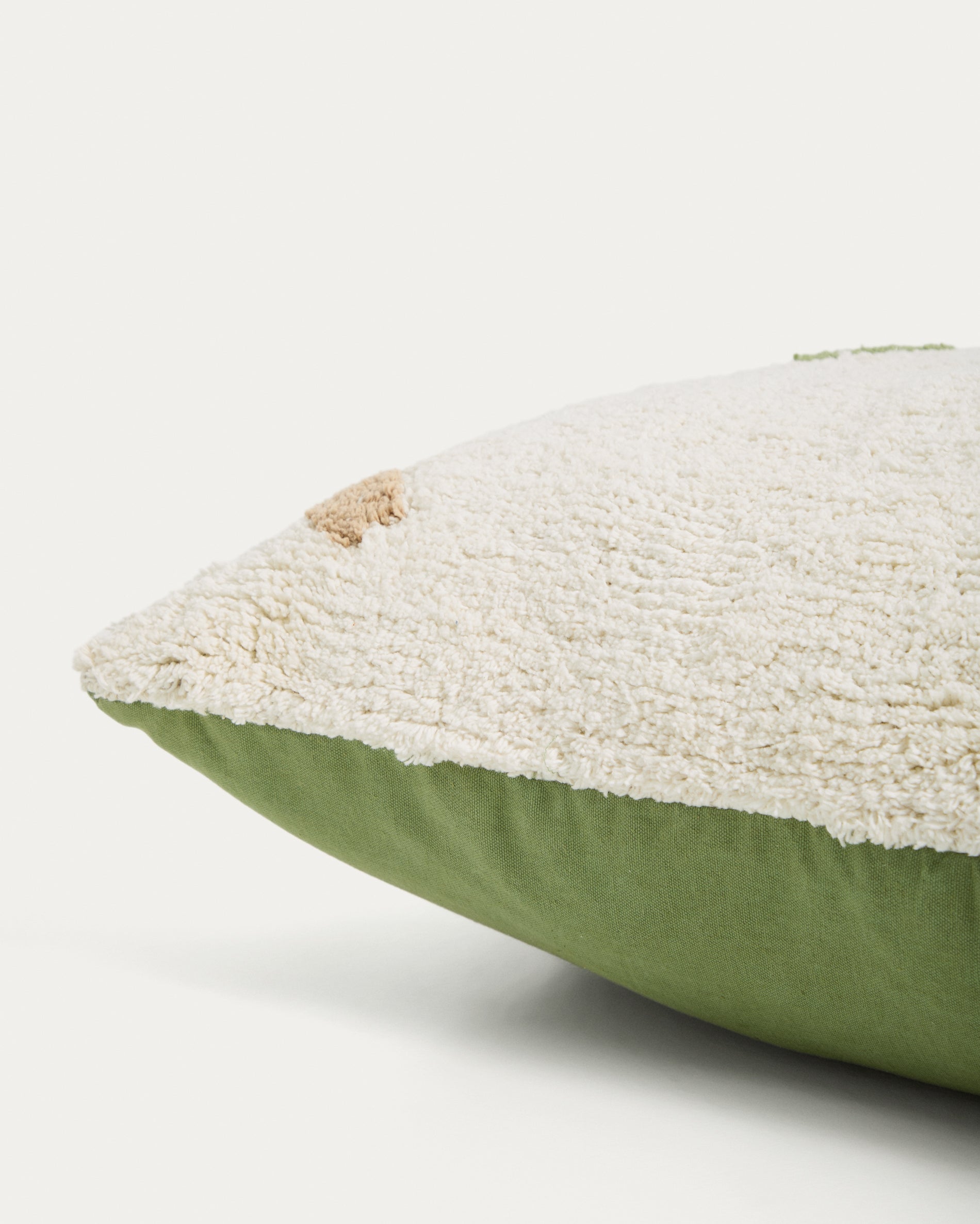 Epifania floor cushion cover 100% white cotton with multicolour dots - Detail