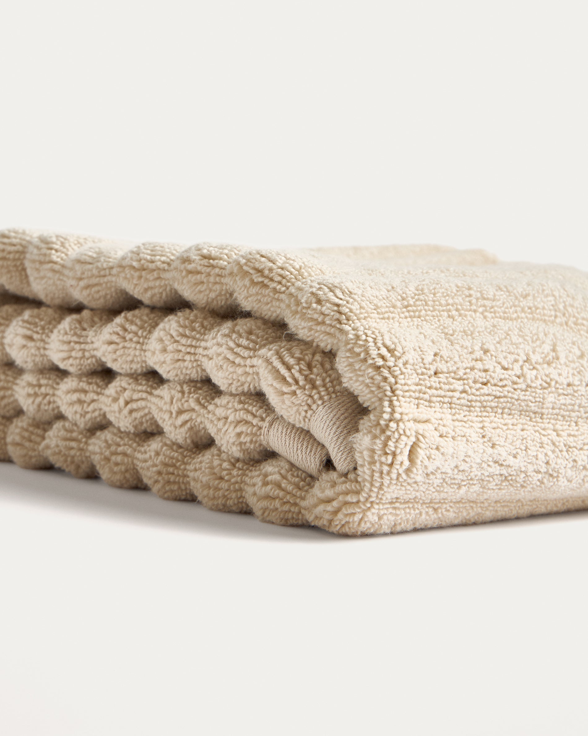 Navira 100% cotton beige hand towel 50 x 90cm - Detail