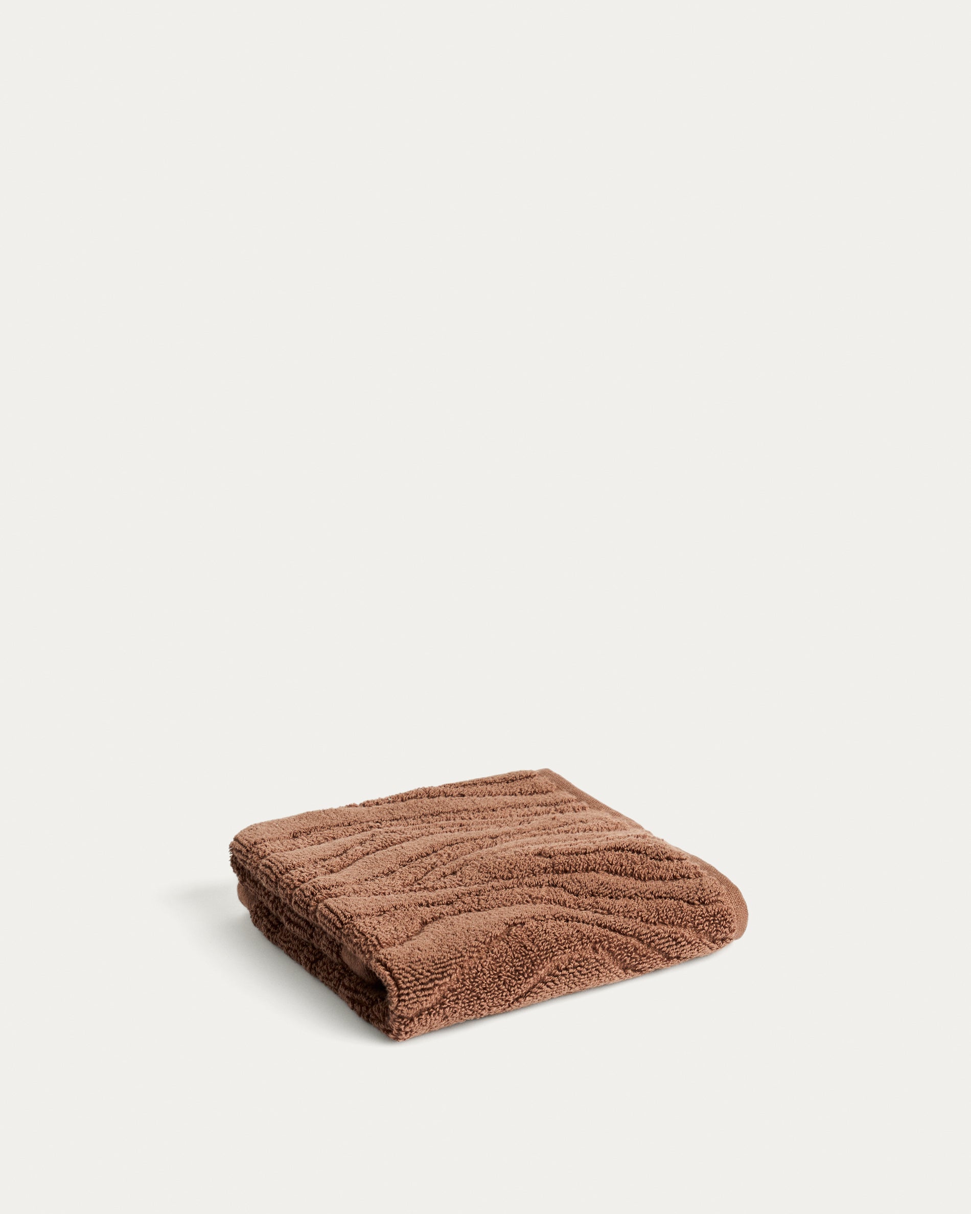 Dalira 100% cotton dark brown zebra jacquard face towel 30 x 50cm - Product View