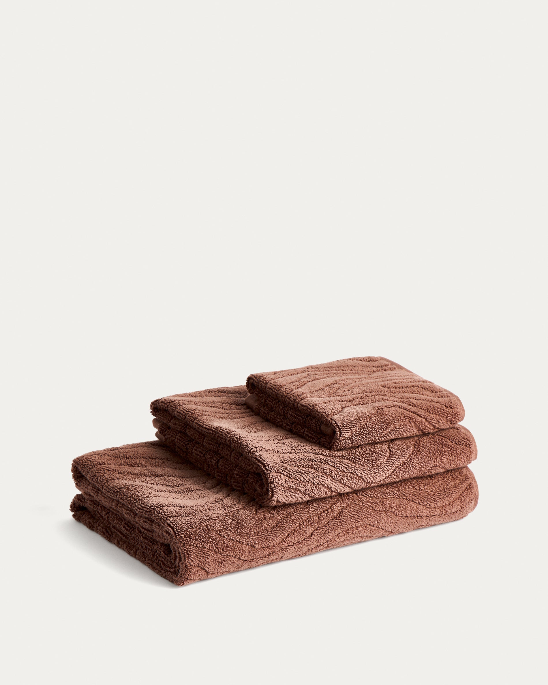 Dalira 100% cotton dark brown zebra jacquard face towel 30 x 50cm - Product View