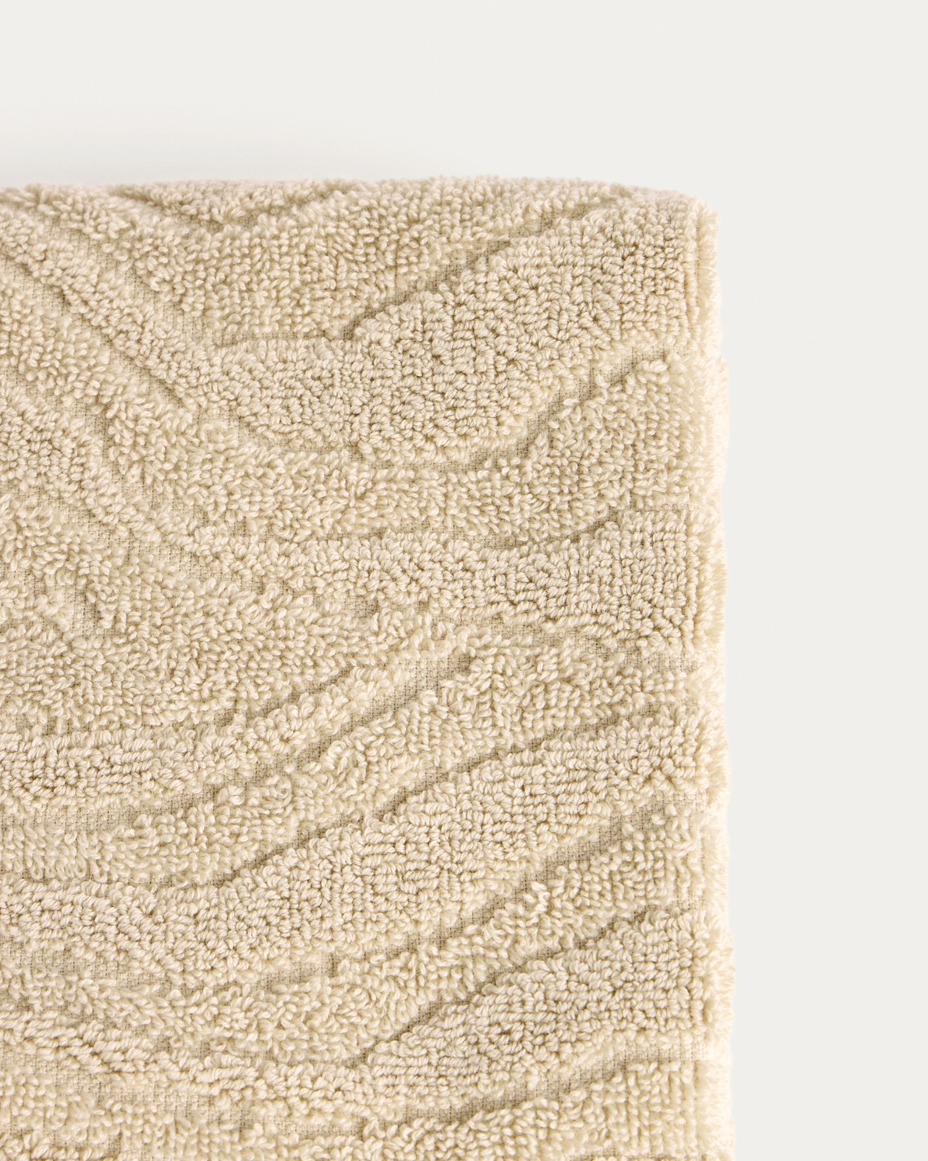 Dalira 100% cotton beige zebra jacquard face towel 30 x 50cm - Detail