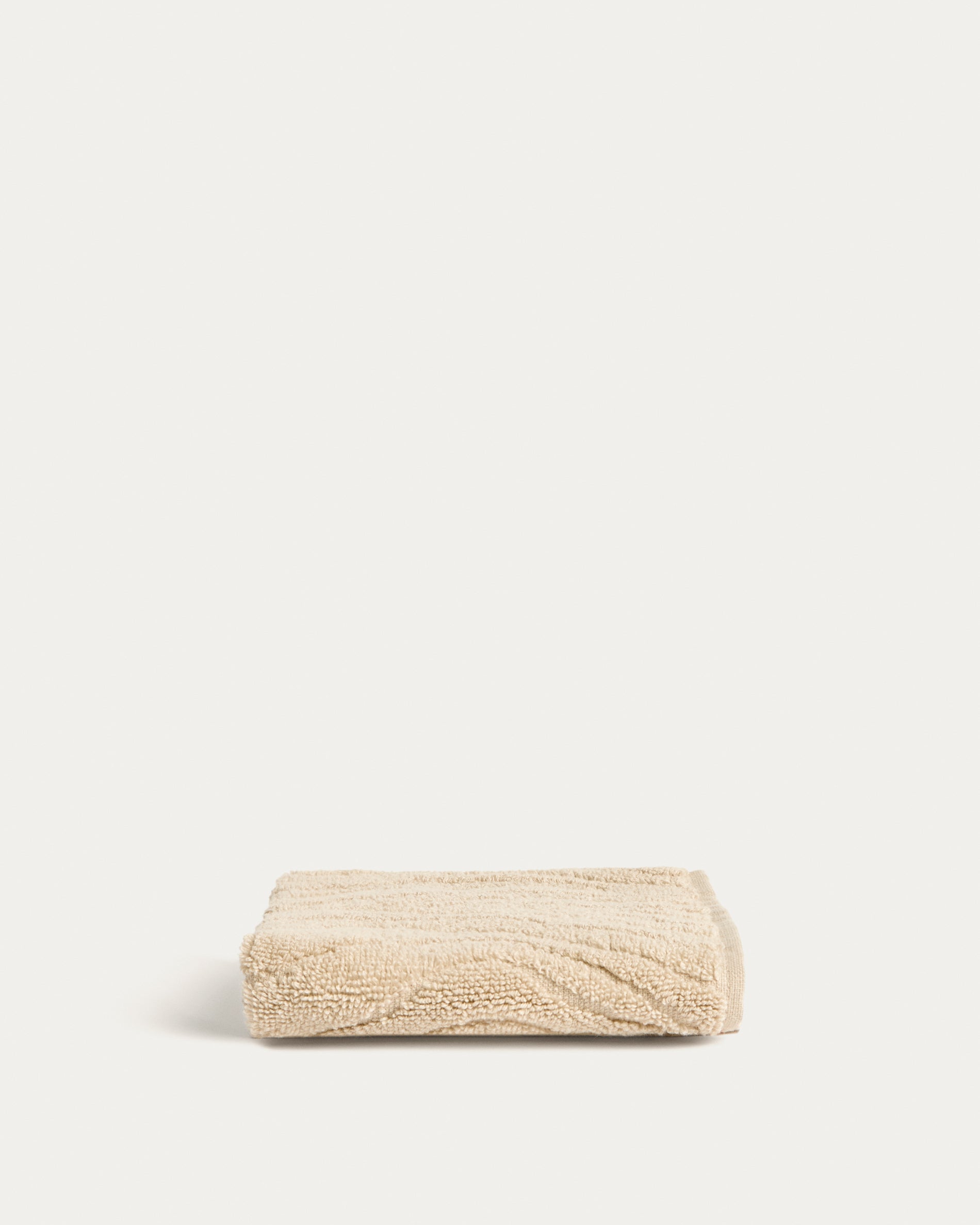 Dalira 100% cotton beige zebra jacquard face towel 30 x 50cm - Product View