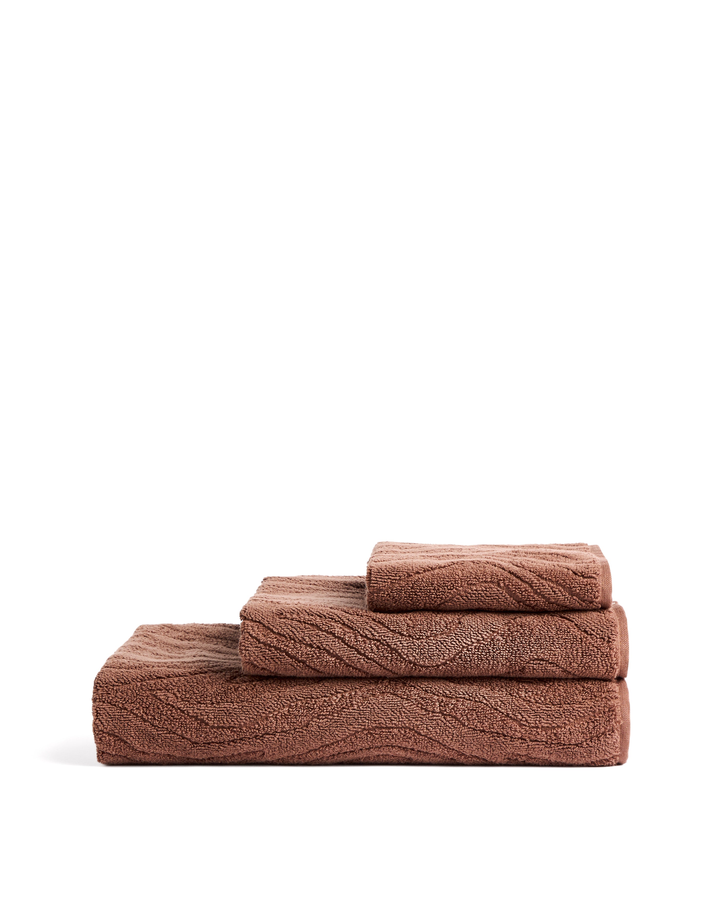 Dalira 100% cotton dark brown zebra jacquard hand towel 50 x 90cm - Product Image