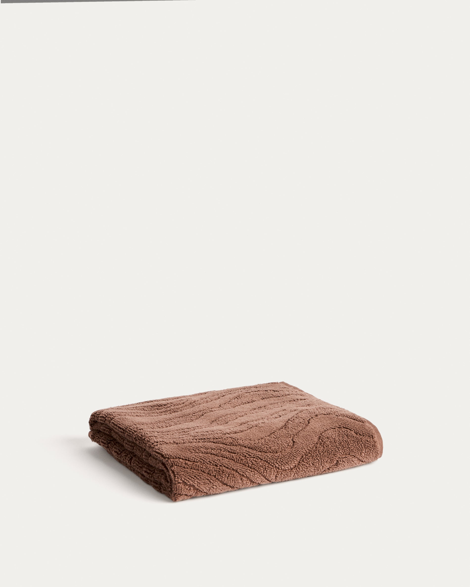 Dalira 100% cotton dark brown zebra jacquard hand towel 50 x 90cm - Product View
