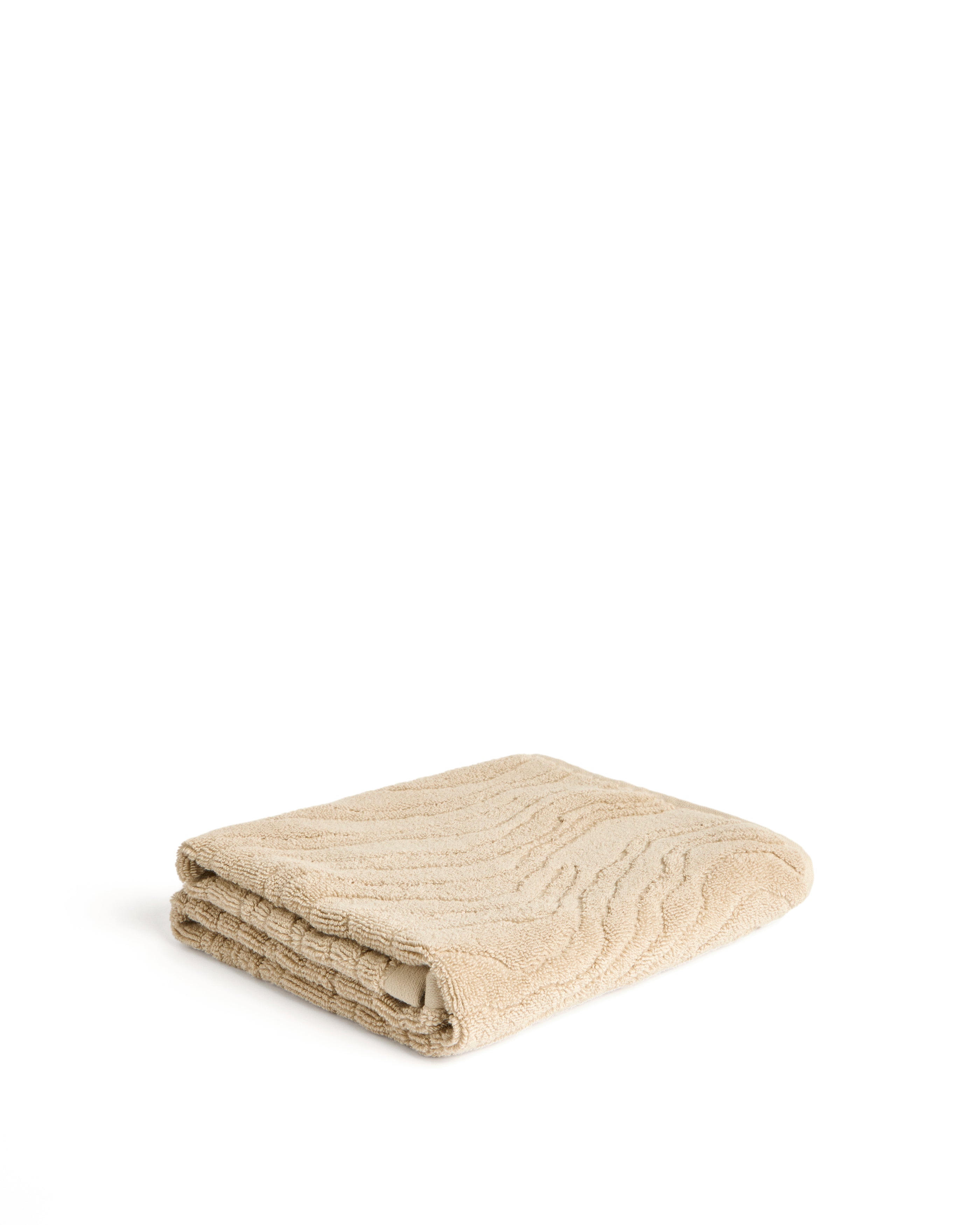 Dalira 100% cotton beige zebra jacquard hand towel 50 x 90cm - Product Image