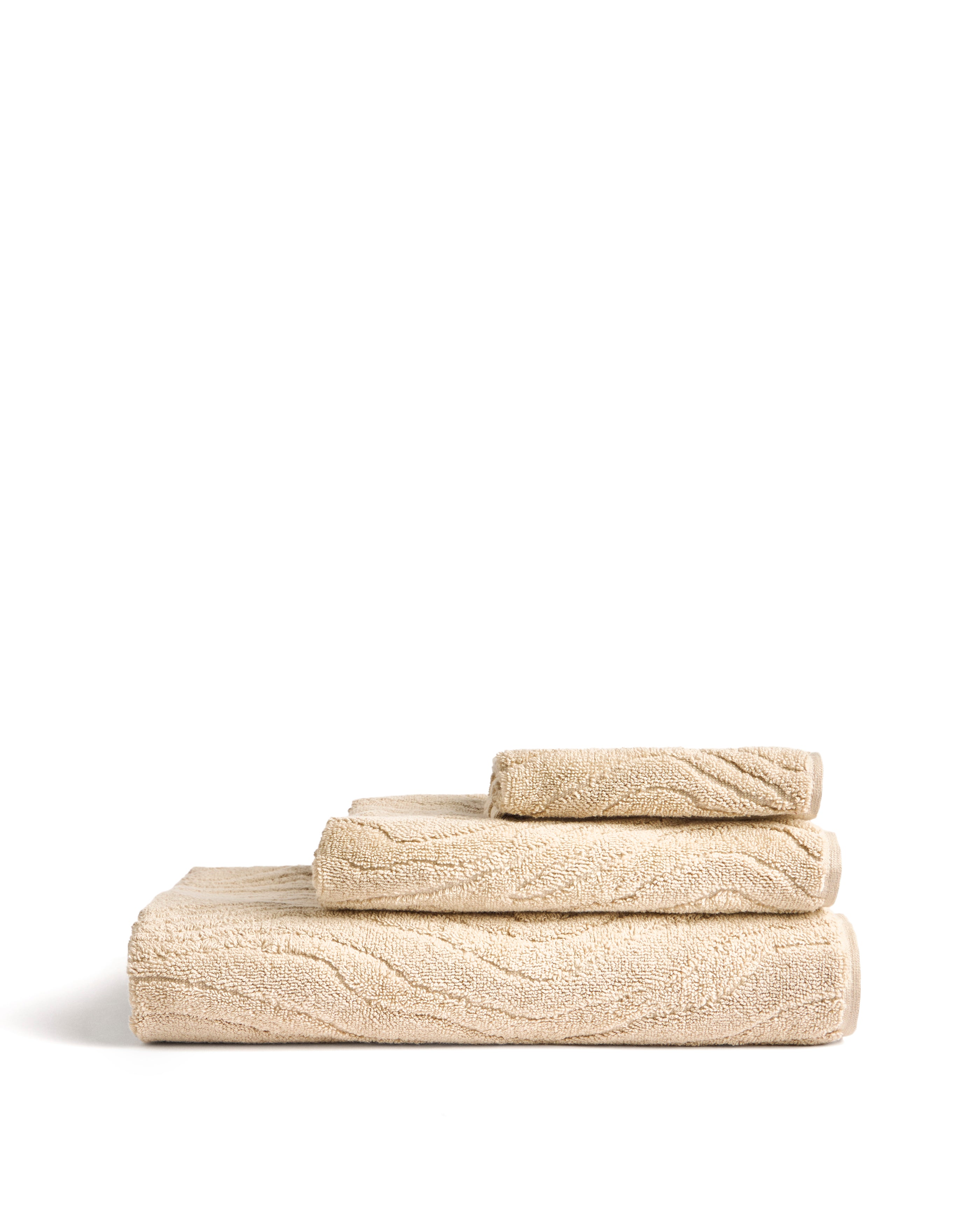 Dalira 100% cotton beige zebra jacquard hand towel 50 x 90cm - Product Image