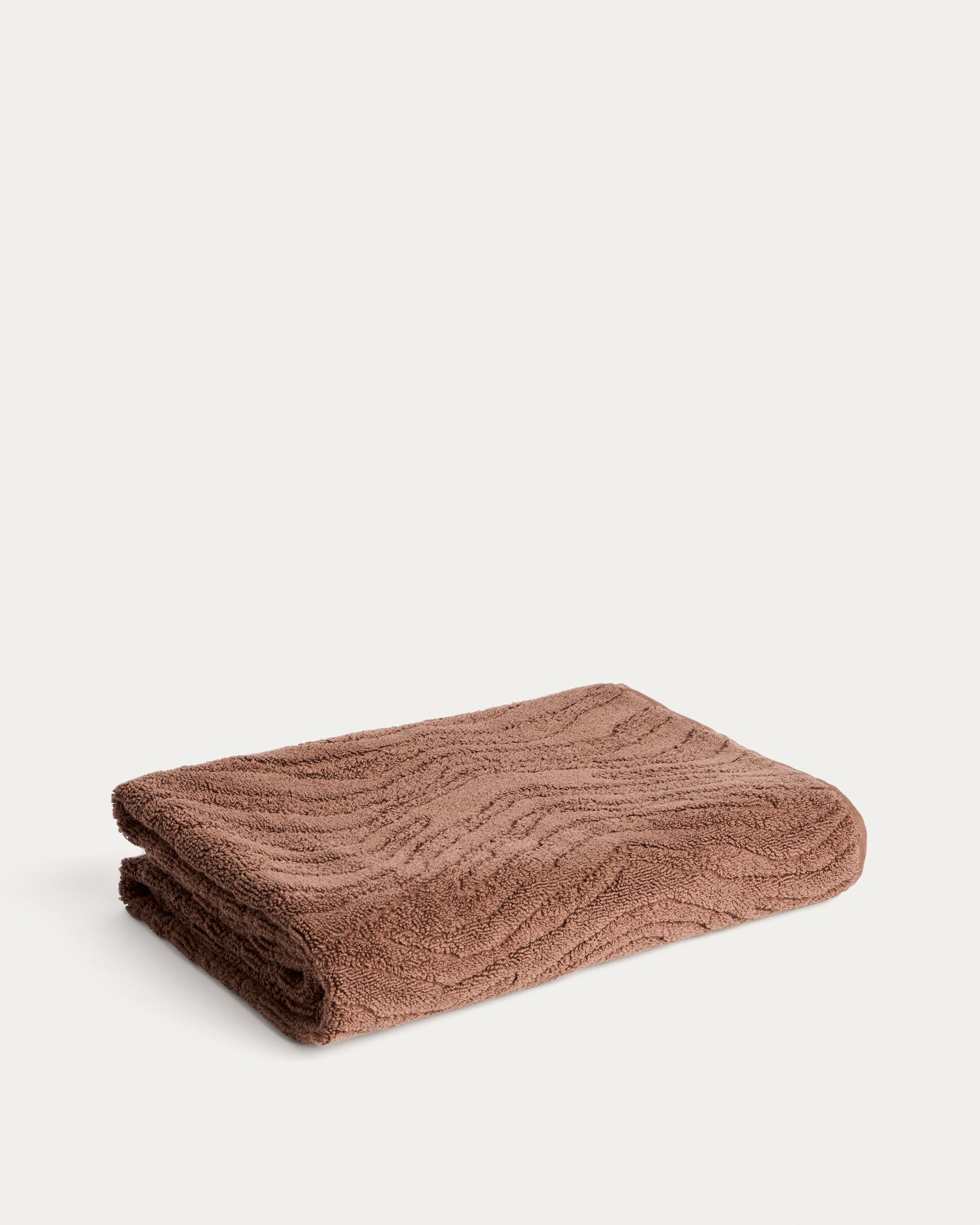 Dalira 100% cotton dark brown zebra jacquard bath towel 70 x 140cm - Product View