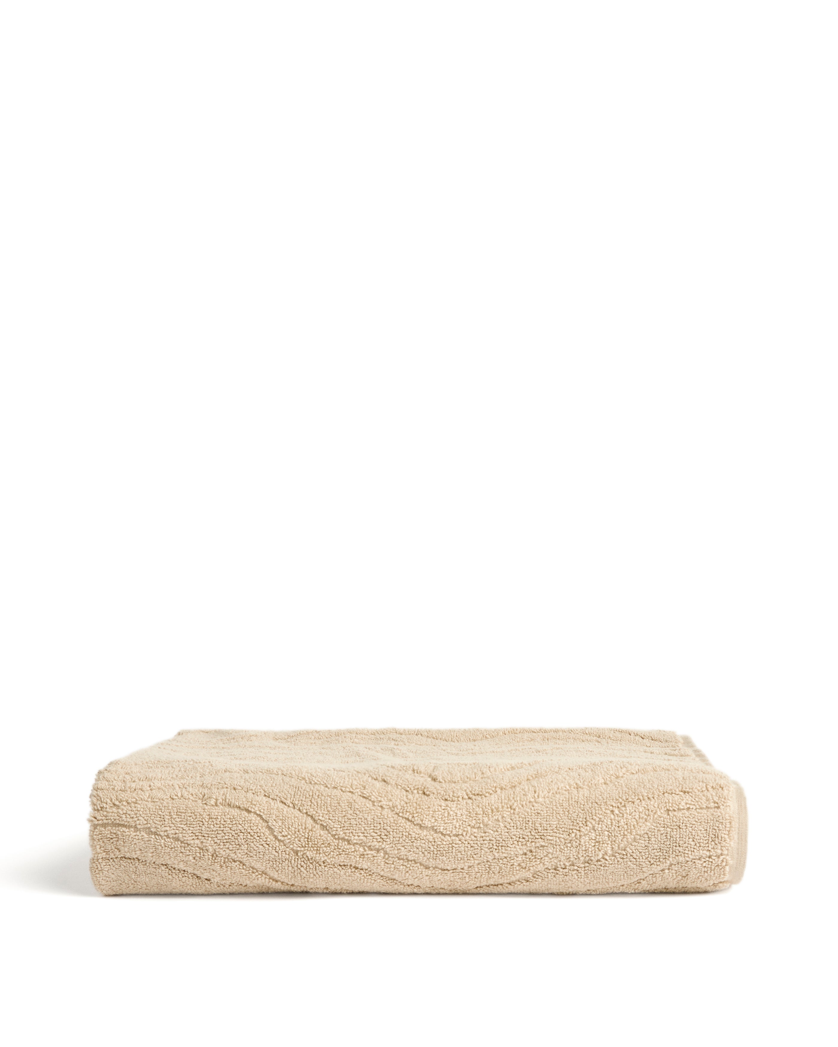 Dalira 100% cotton beige zebra jacquard bath towel 70 x 140cm - Product Image