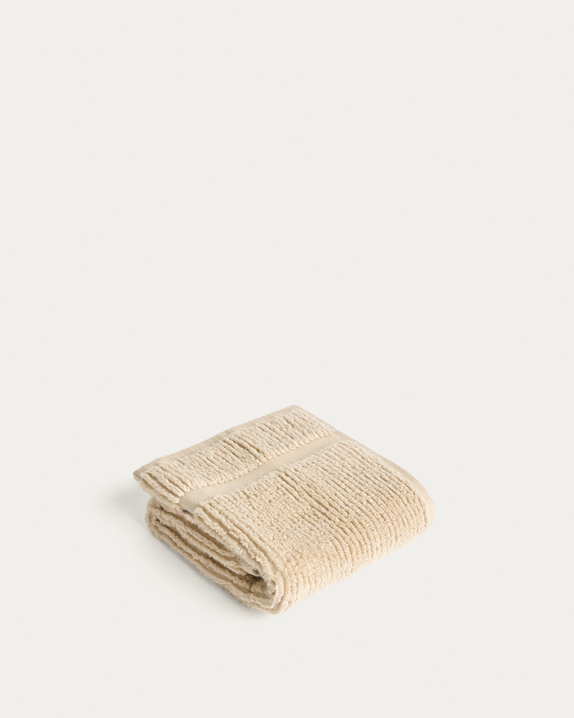 Olvira 100% cotton beige jacquard hand towel 30 x 50cm - Product View