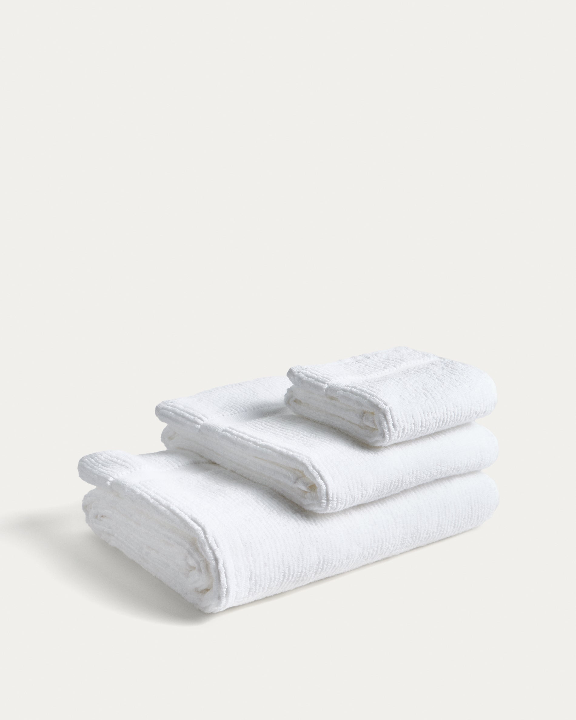 Olvira 100% cotton white jacquard hand towel 50 x 90cm - Product View