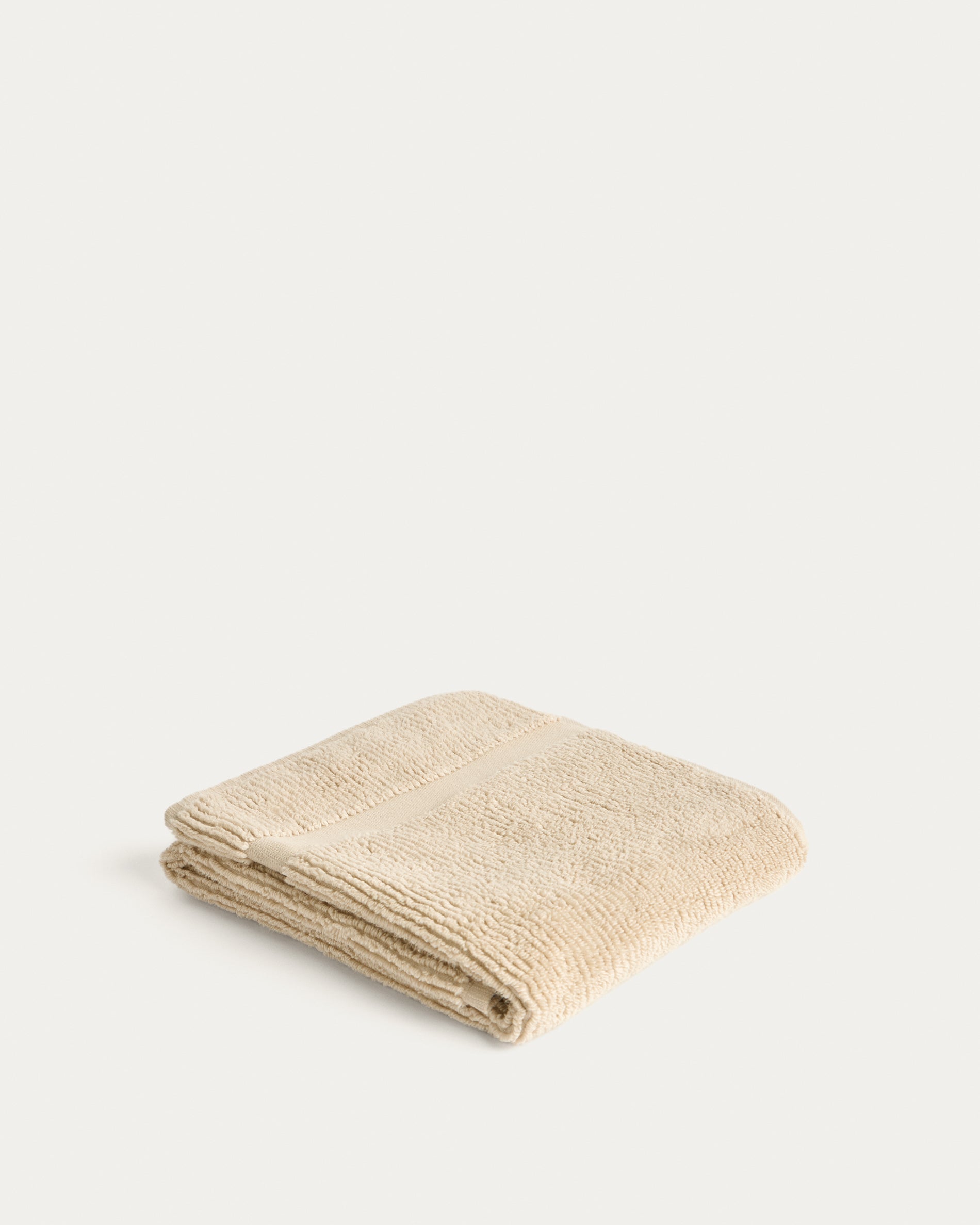 Olvira 100% cotton beige jacquard hand towel 50 x 90cm - Product View