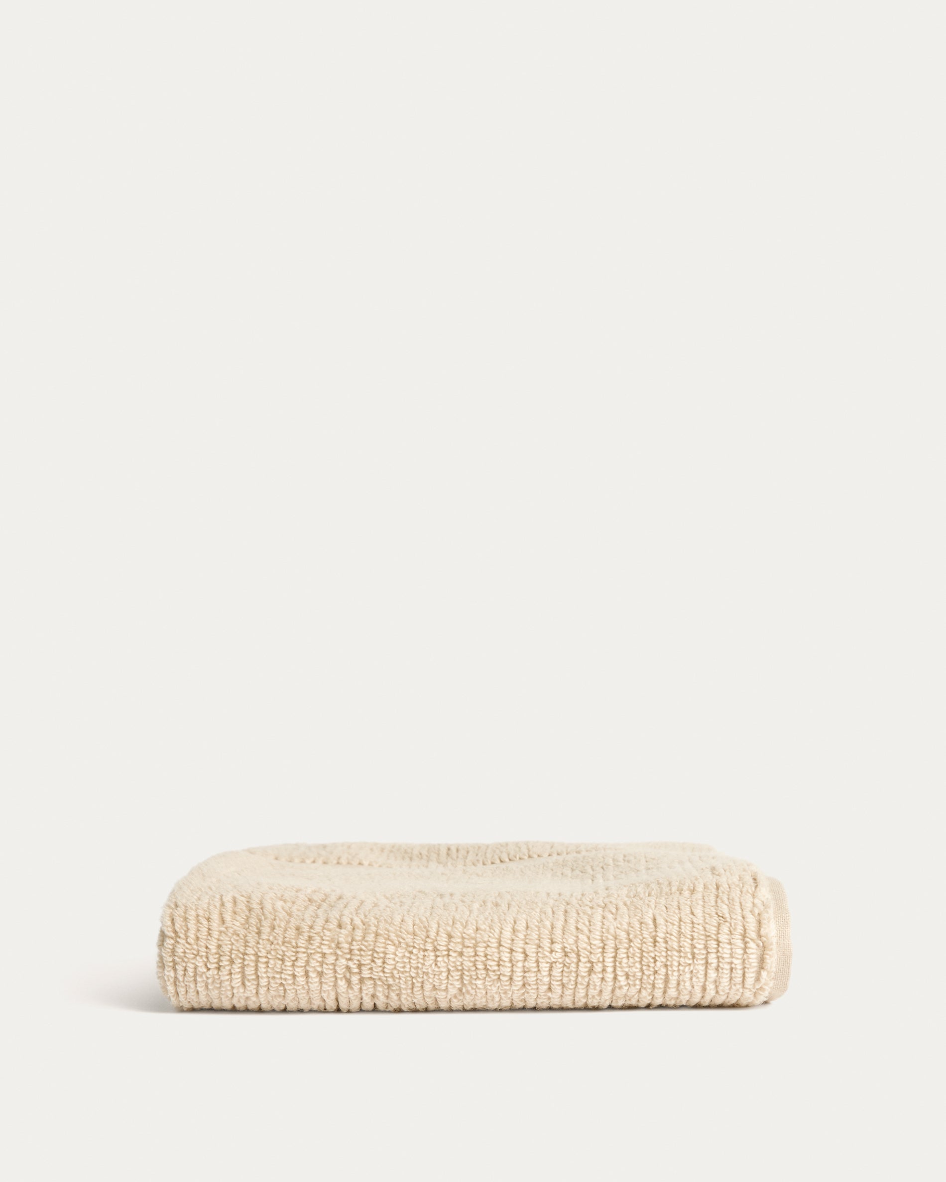 Olvira 100% cotton beige jacquard hand towel 50 x 90cm - Product View