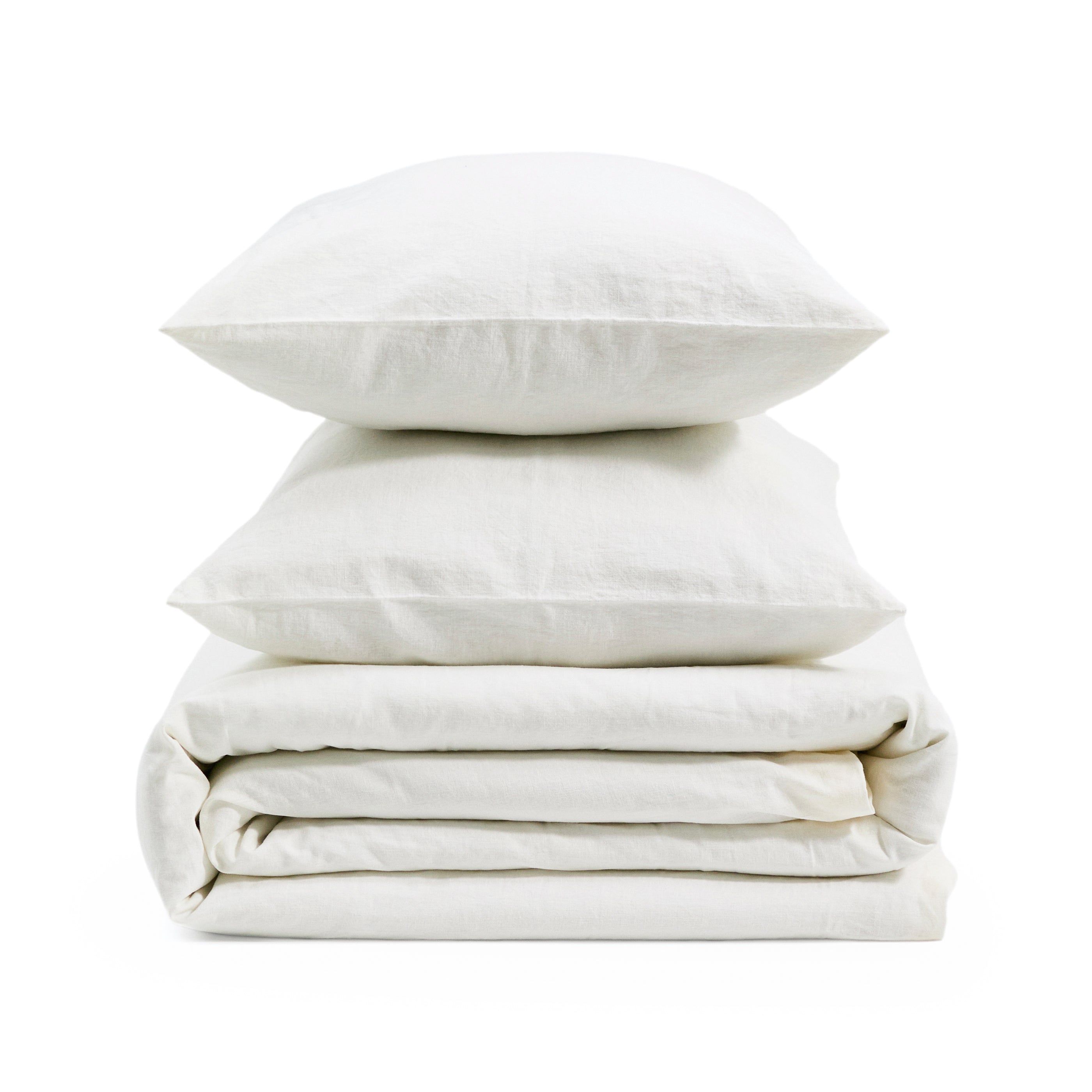 Simmel duvet cover and pillowcase set in ecru cotton and linen for 180cm bed - Product Image