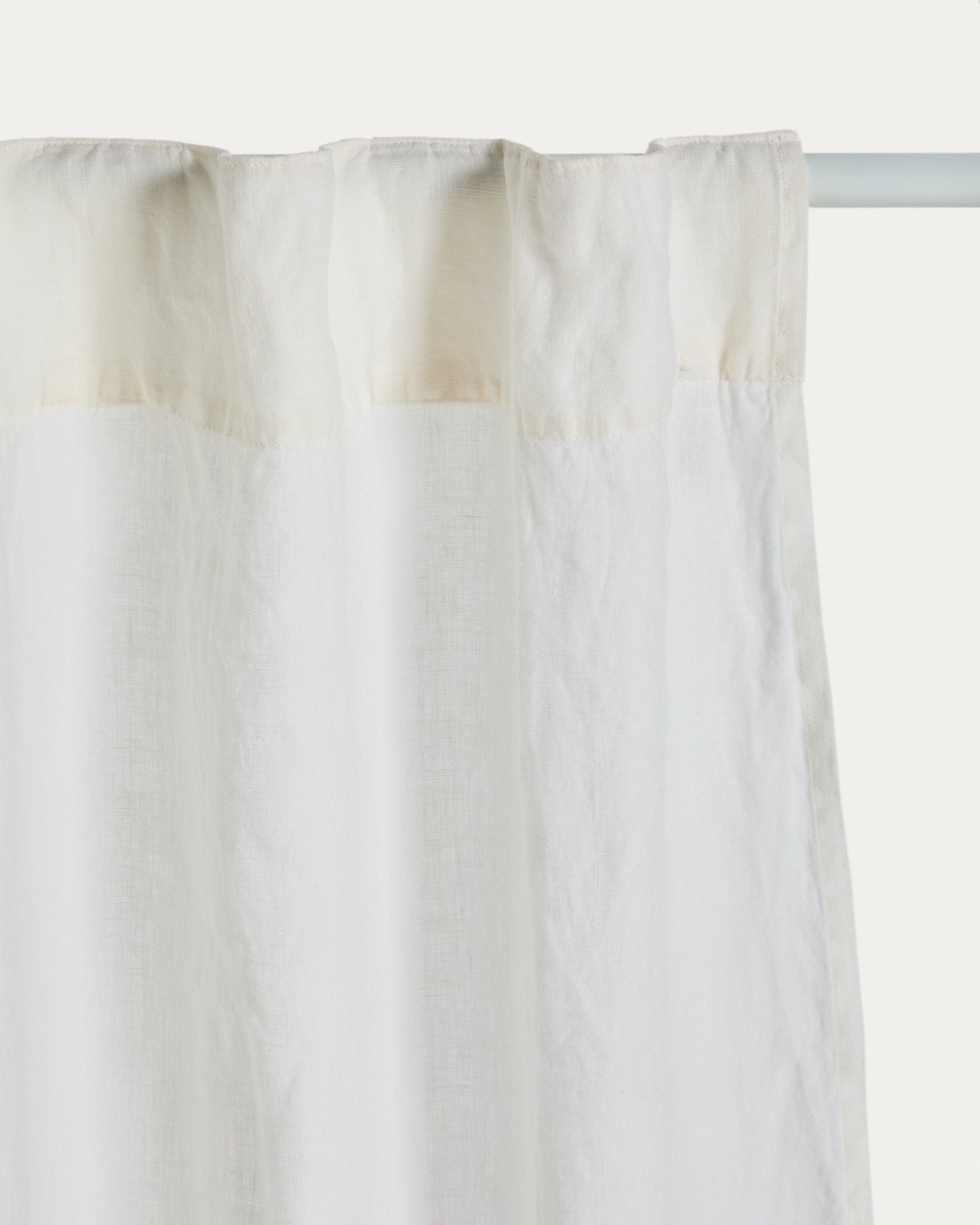 Nolira ecru cotton and linen curtain 140 x 270cm - Detail