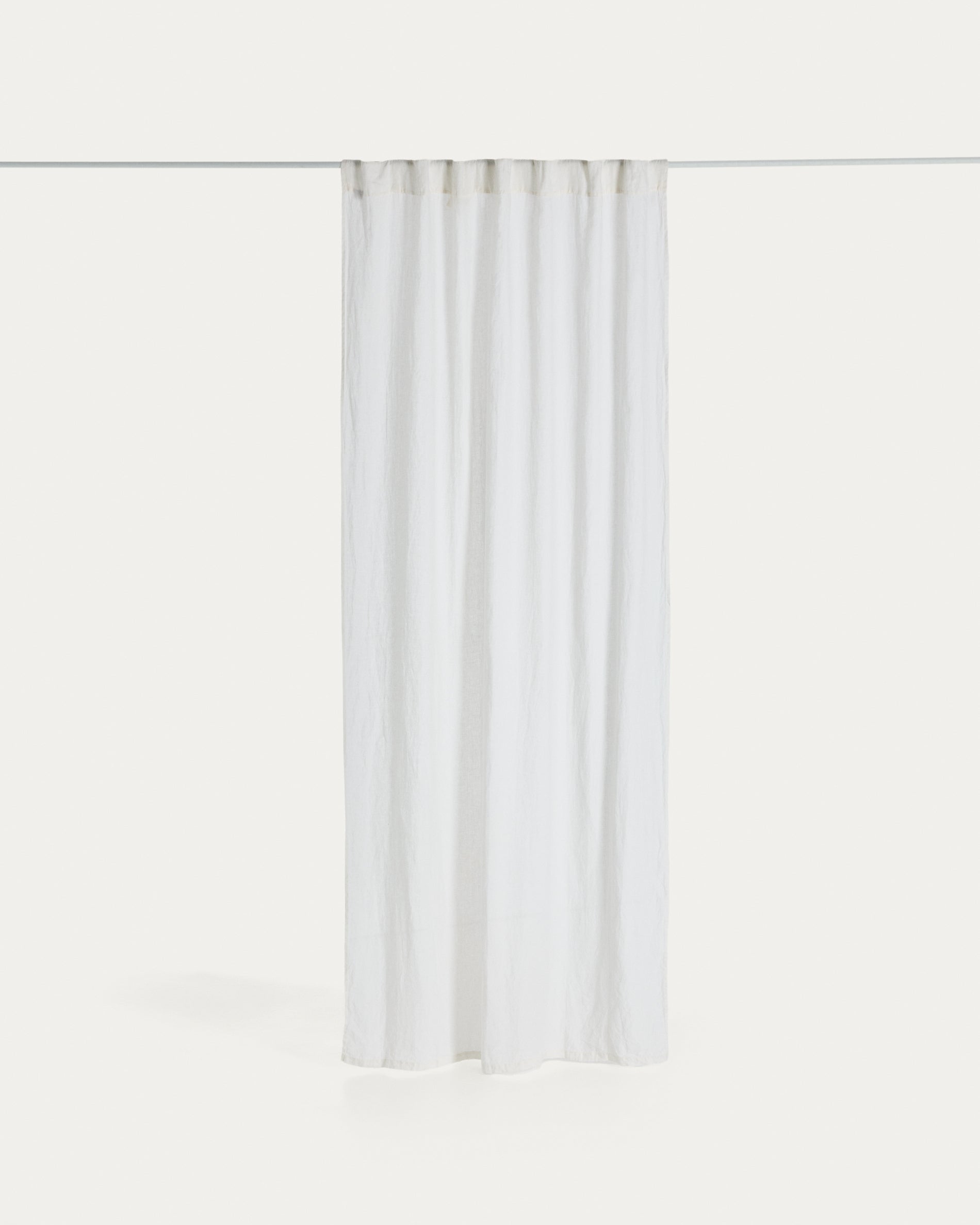 Nolira ecru cotton and linen curtain 140 x 270cm - Product View