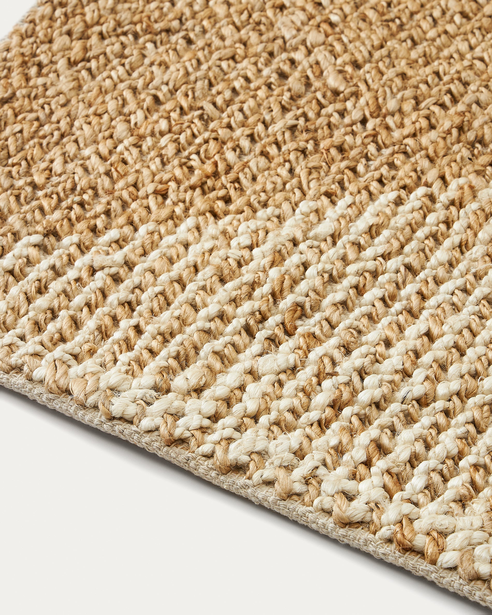 Maelan jute & cotton check rug 160 x 230 cm - Detail