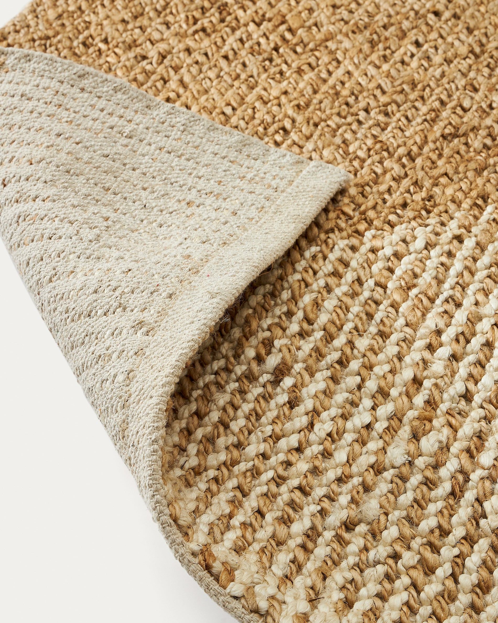 Maelan jute & cotton check rug 160 x 230 cm - Detail