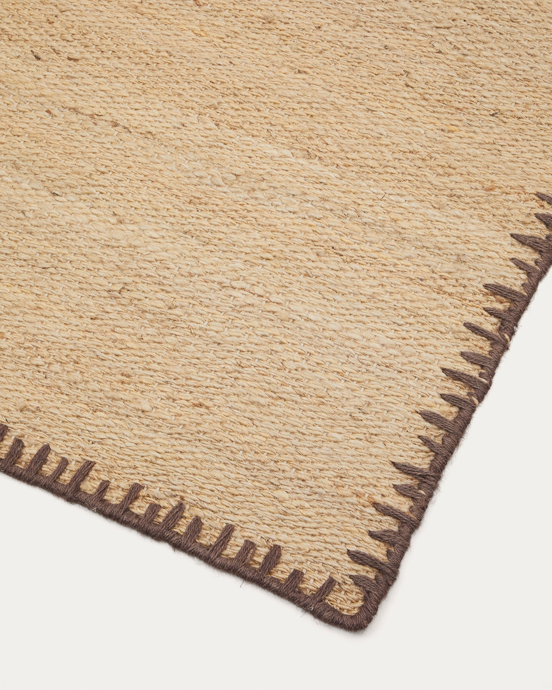 Sorina natural twine carpet with brown border 200 x 300 cm