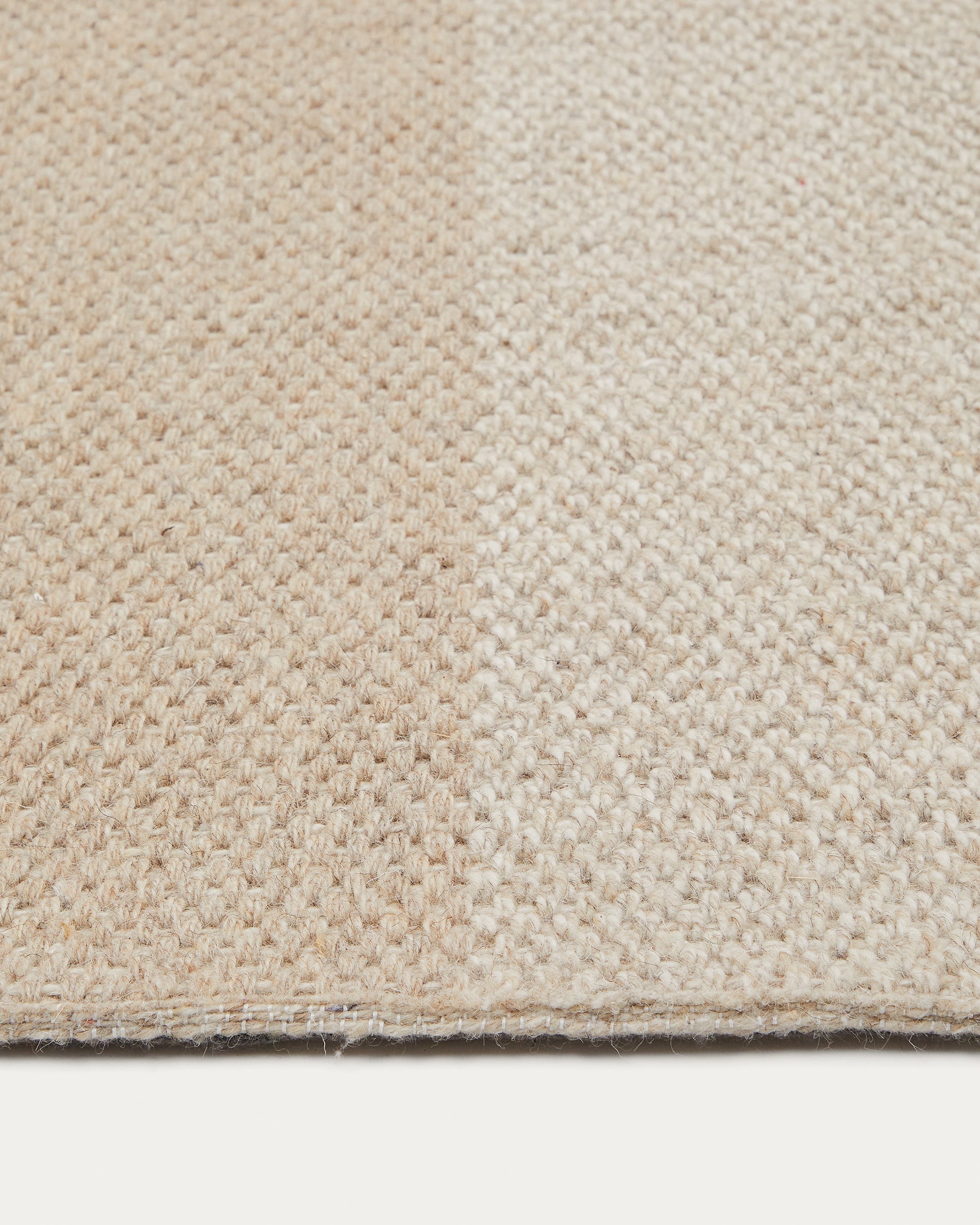 Sulema szőnyeg bézs kockás gyapjúból 160 x 230 cm
